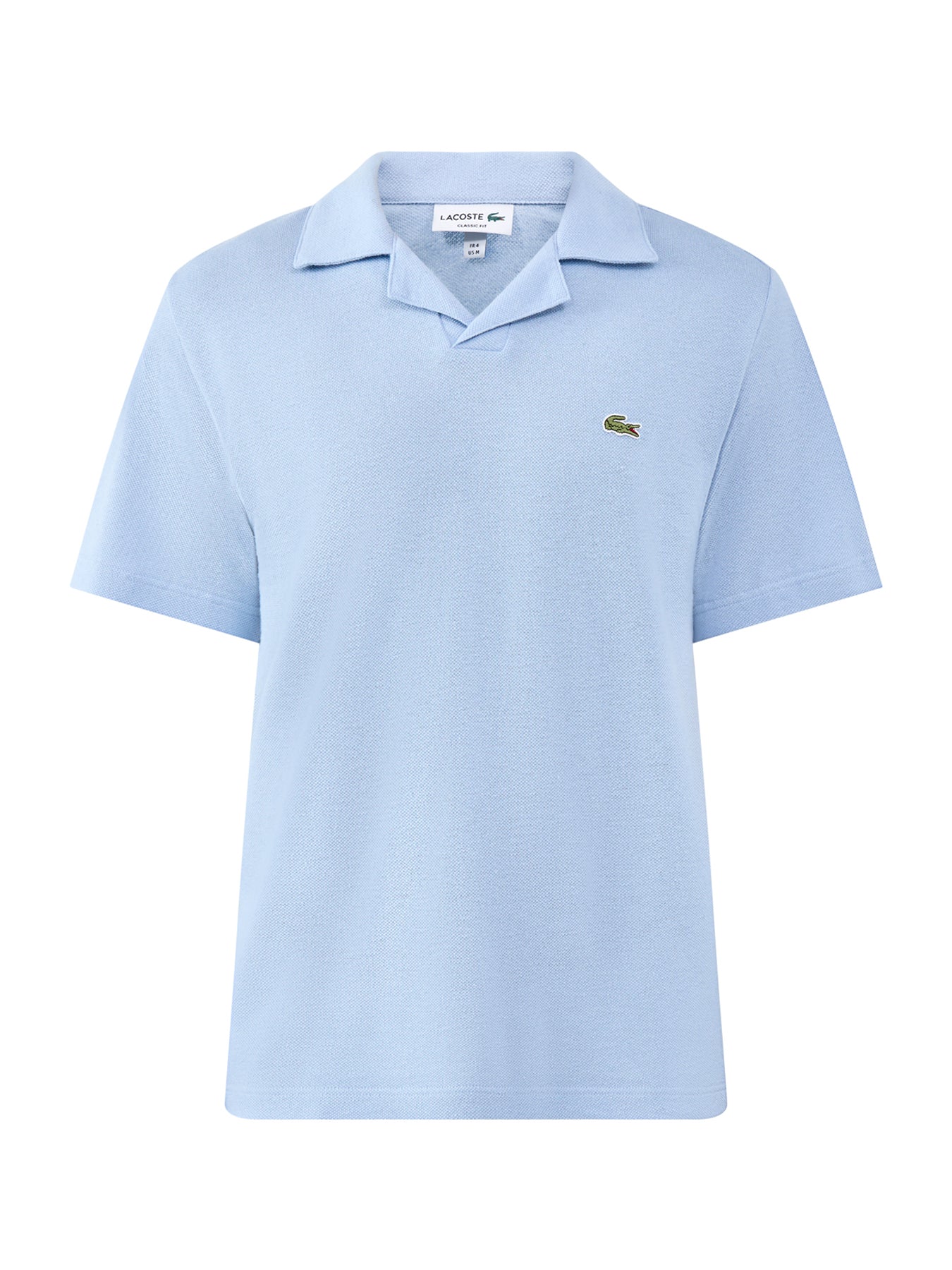 Classic Fit Cotton-Linen Polo Shirt Light Blue