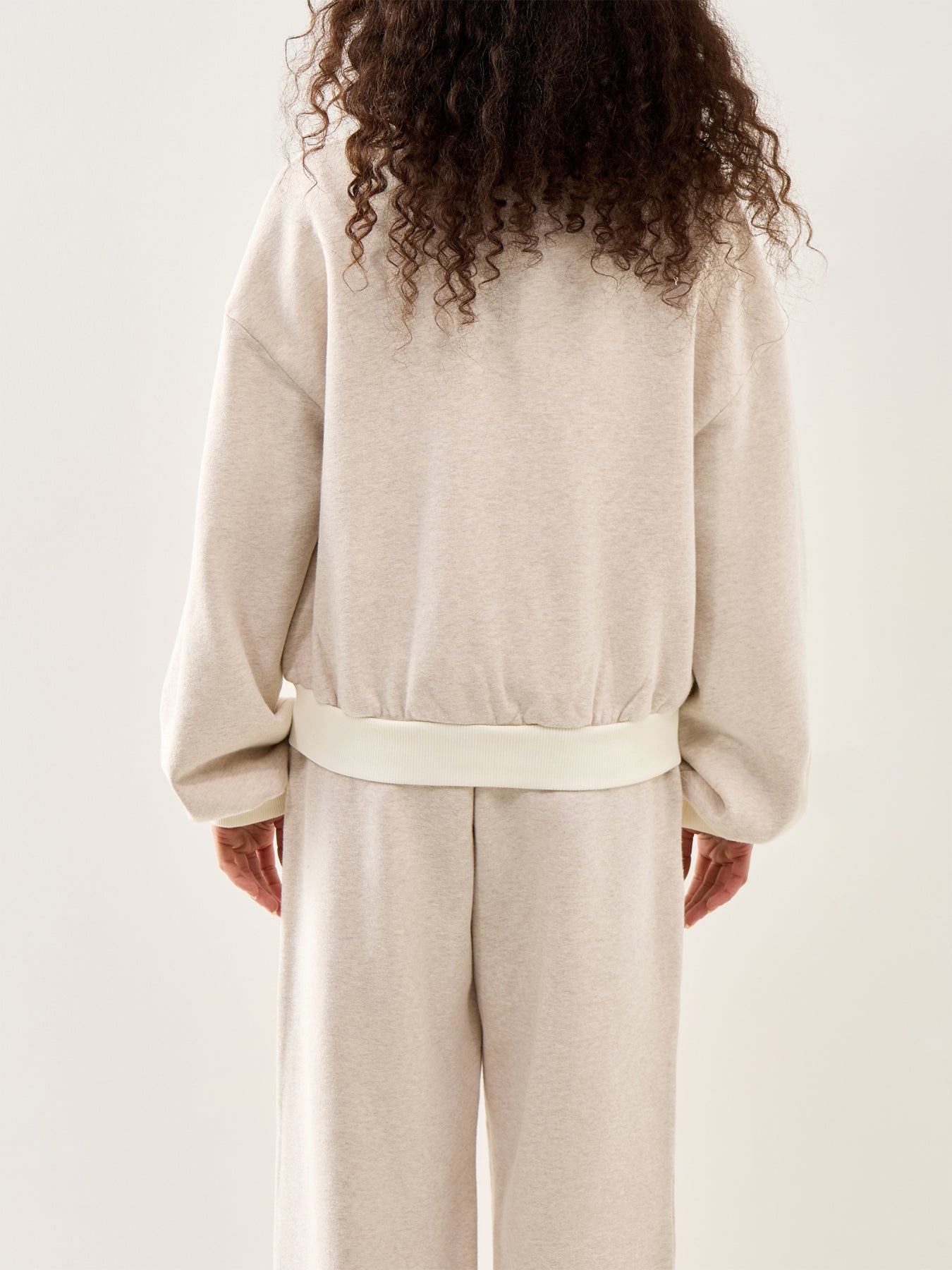 Josefina Contrast Rib Zip Sweat Grey