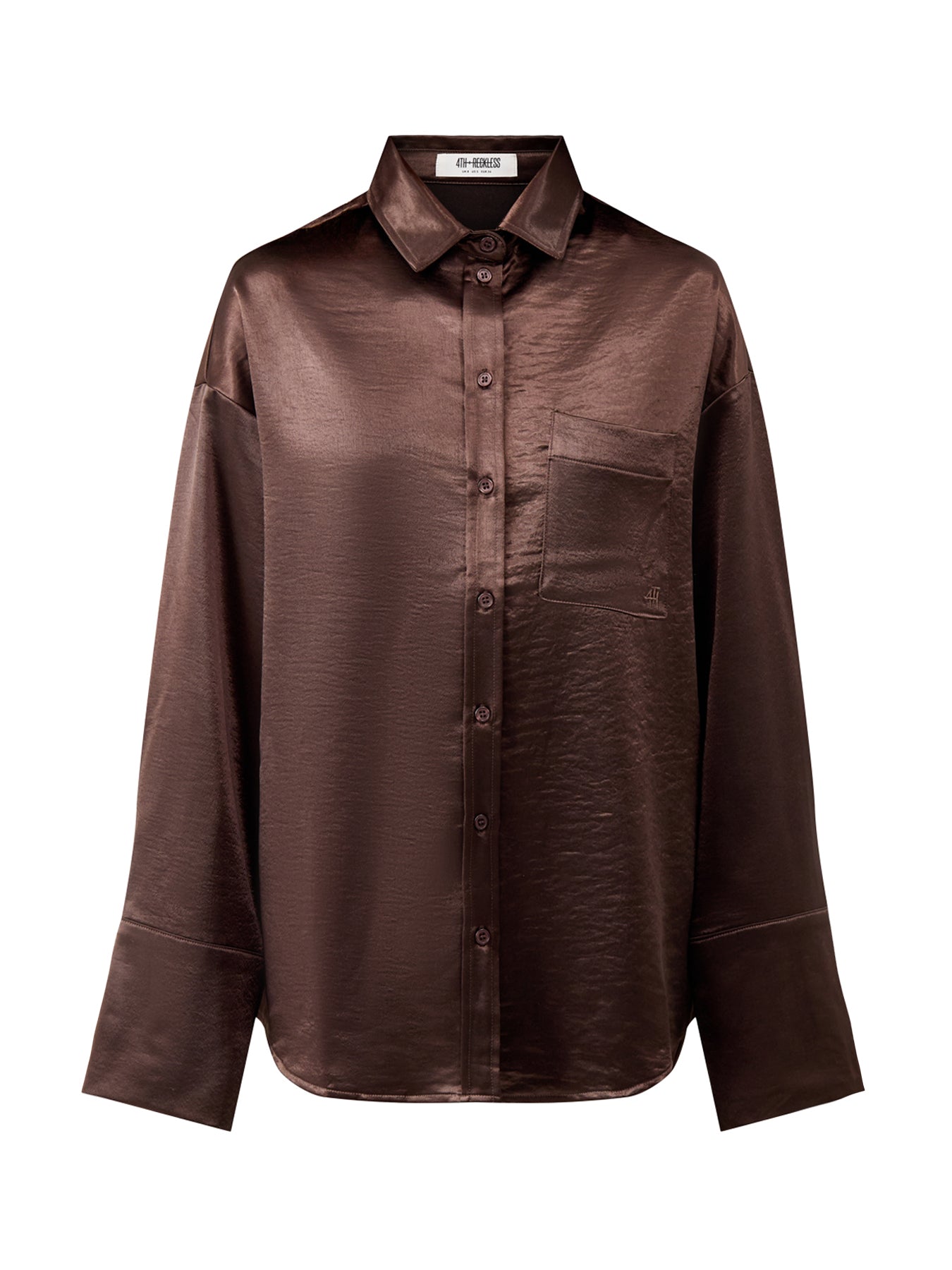 Zelda Satin Shirt Brown