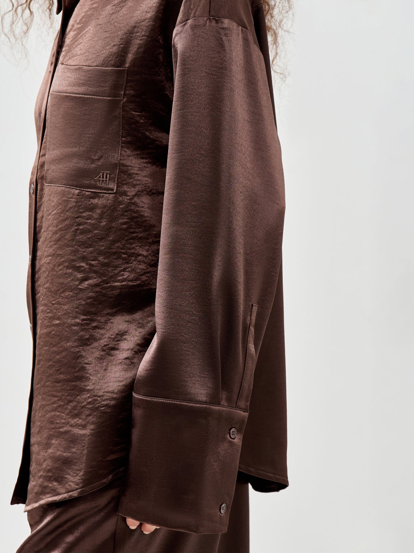 Zelda Satin Shirt Brown