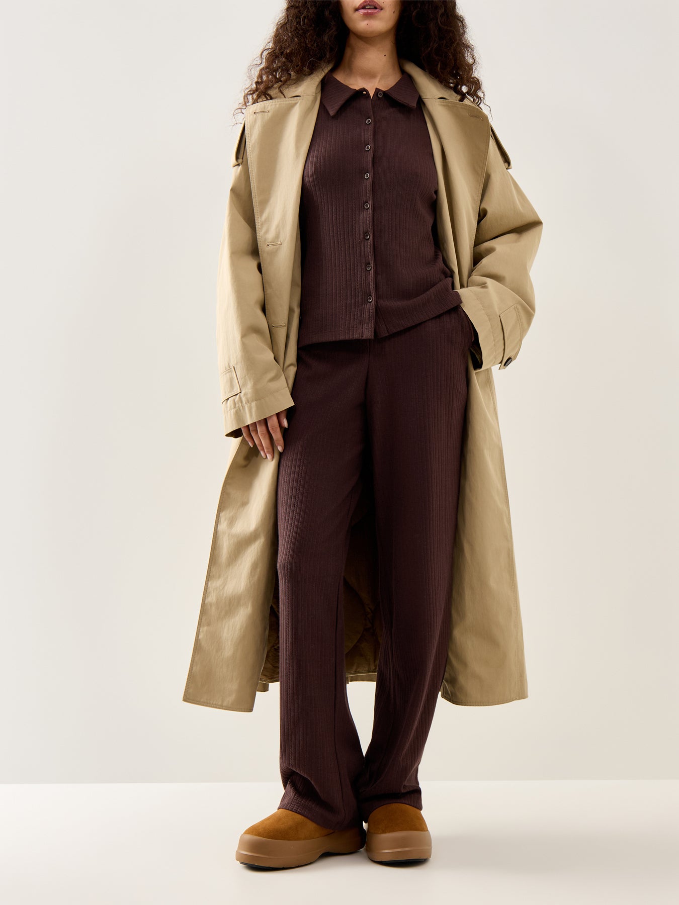 Zoey Cinched Waist Top Brown