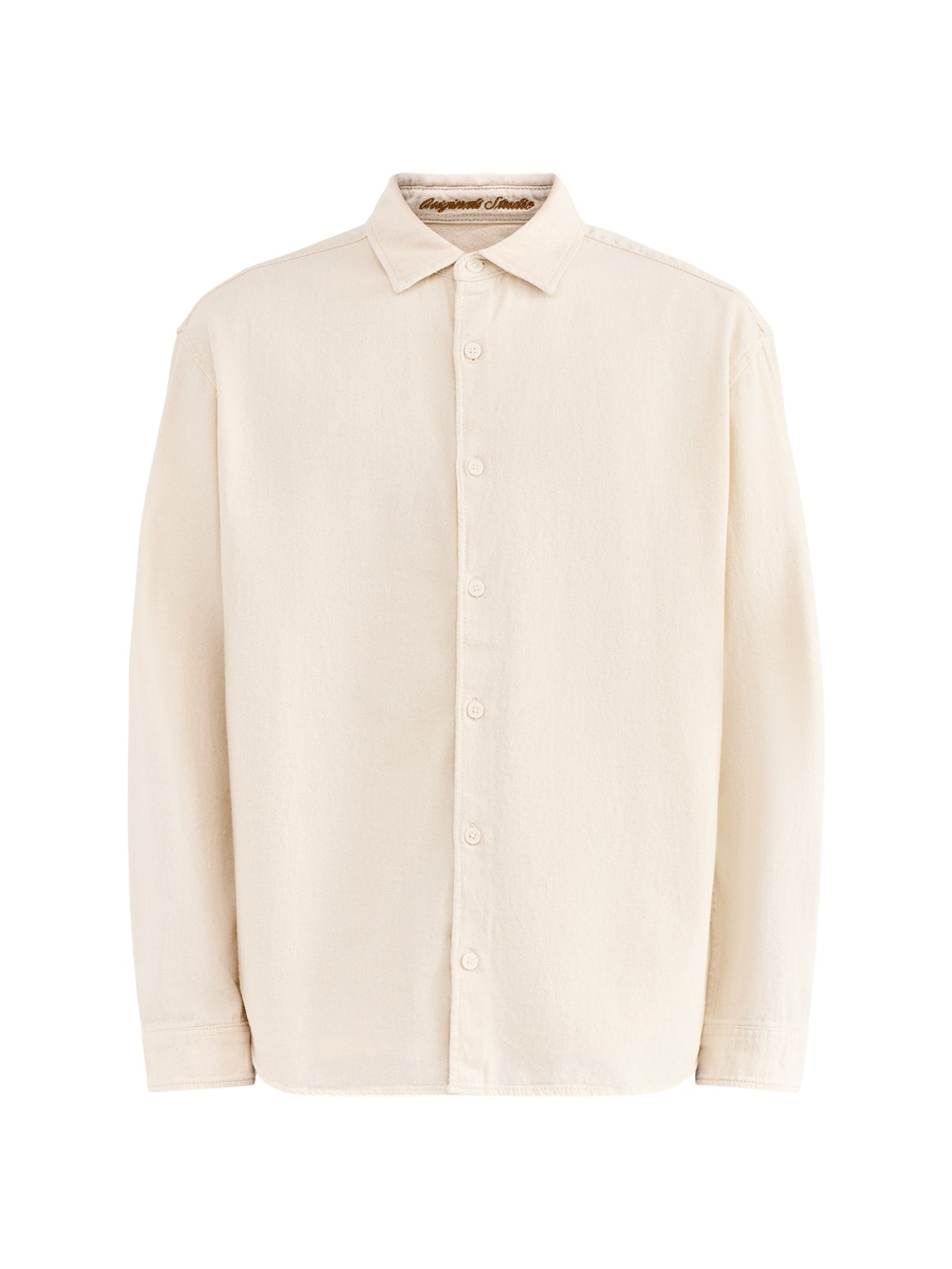 Long Sleeve Denim Shirt Cream