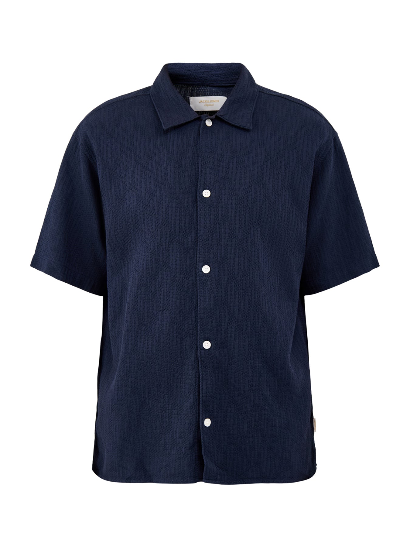 Jormontauk Wavy Texture Short Sleeve Shirt Navy