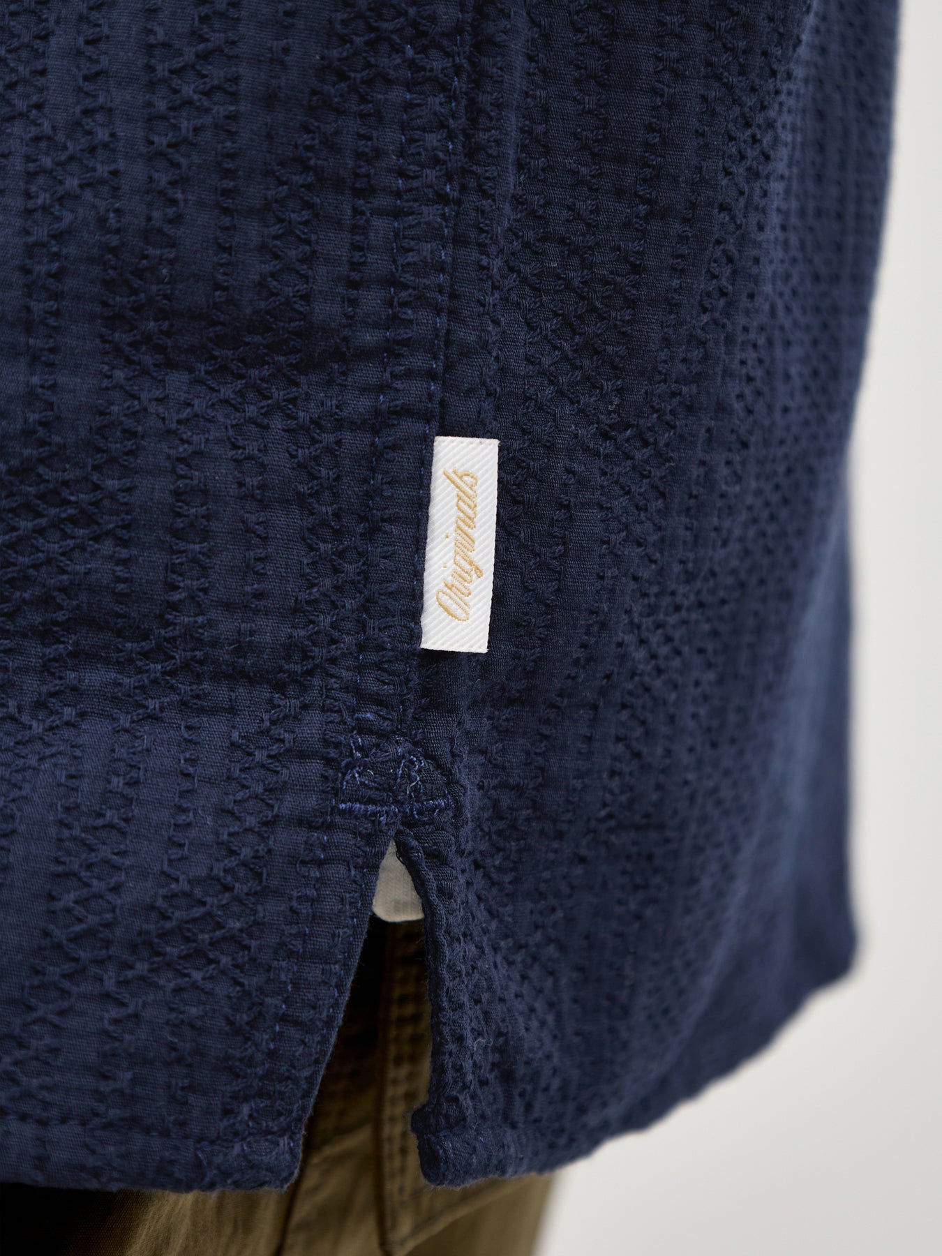 Jormontauk Wavy Texture Short Sleeve Shirt Navy