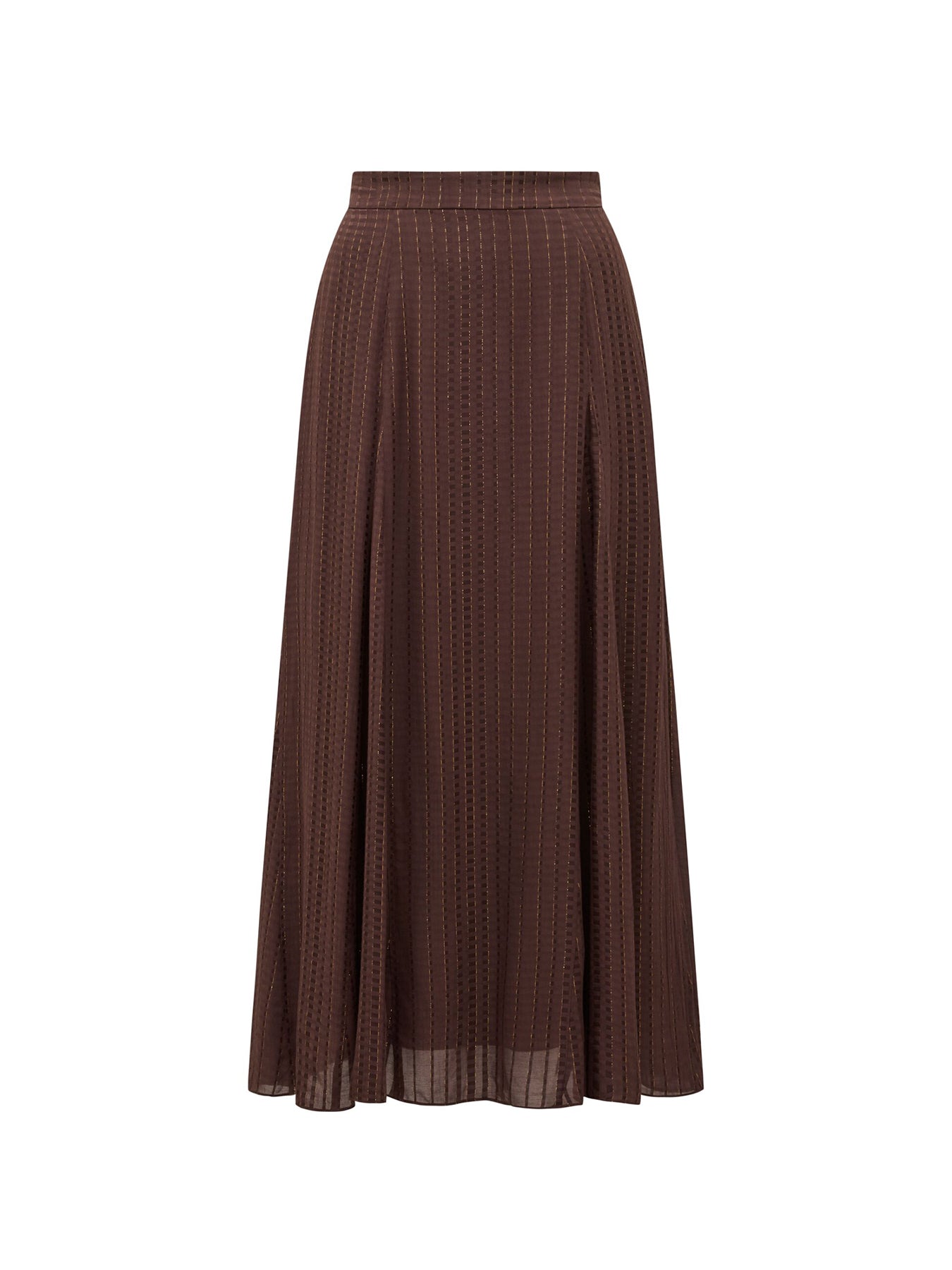 Preslee Godet Midi Skirt Brown