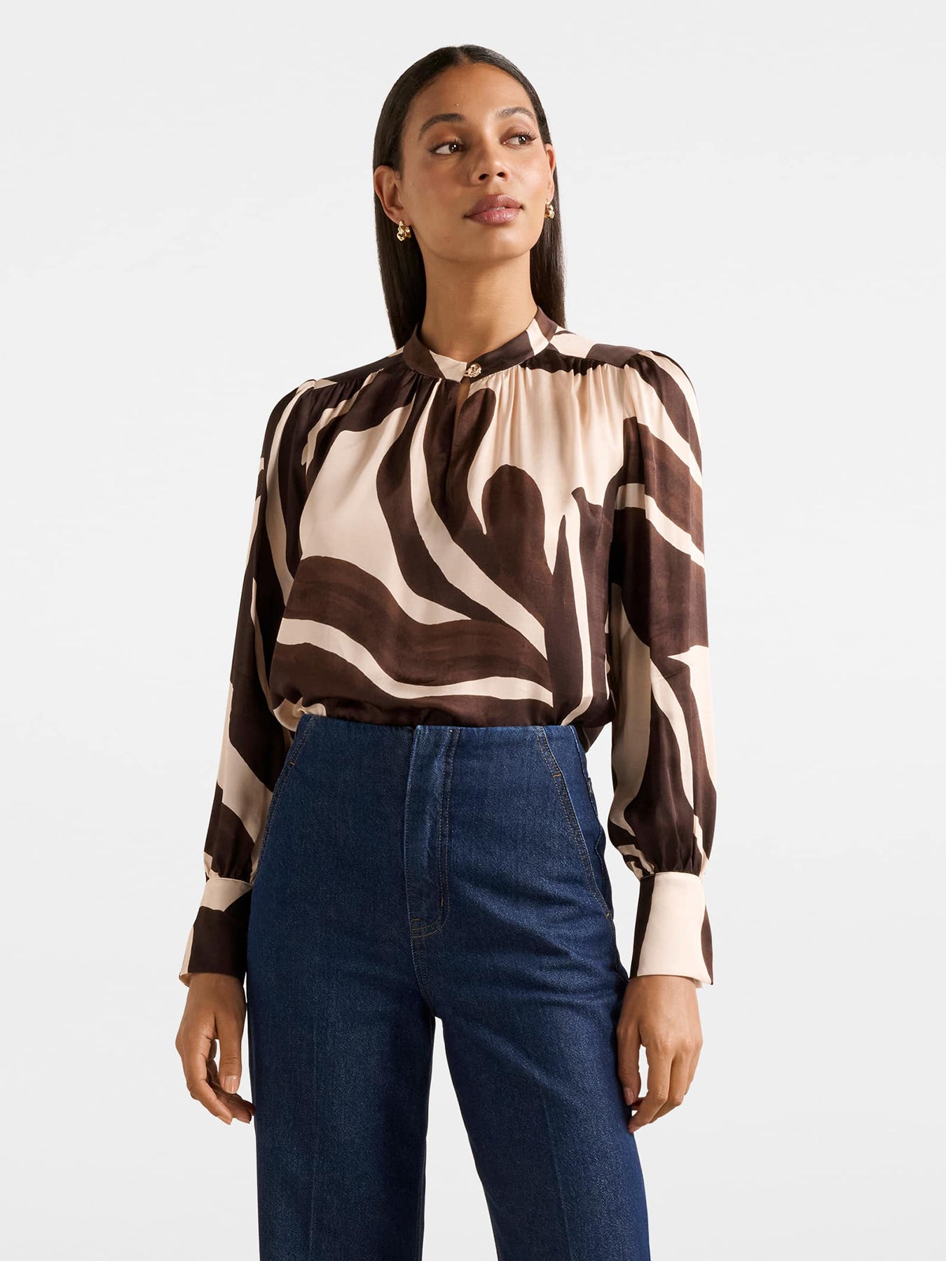 Kai Gathered Detail Blouse Ivory