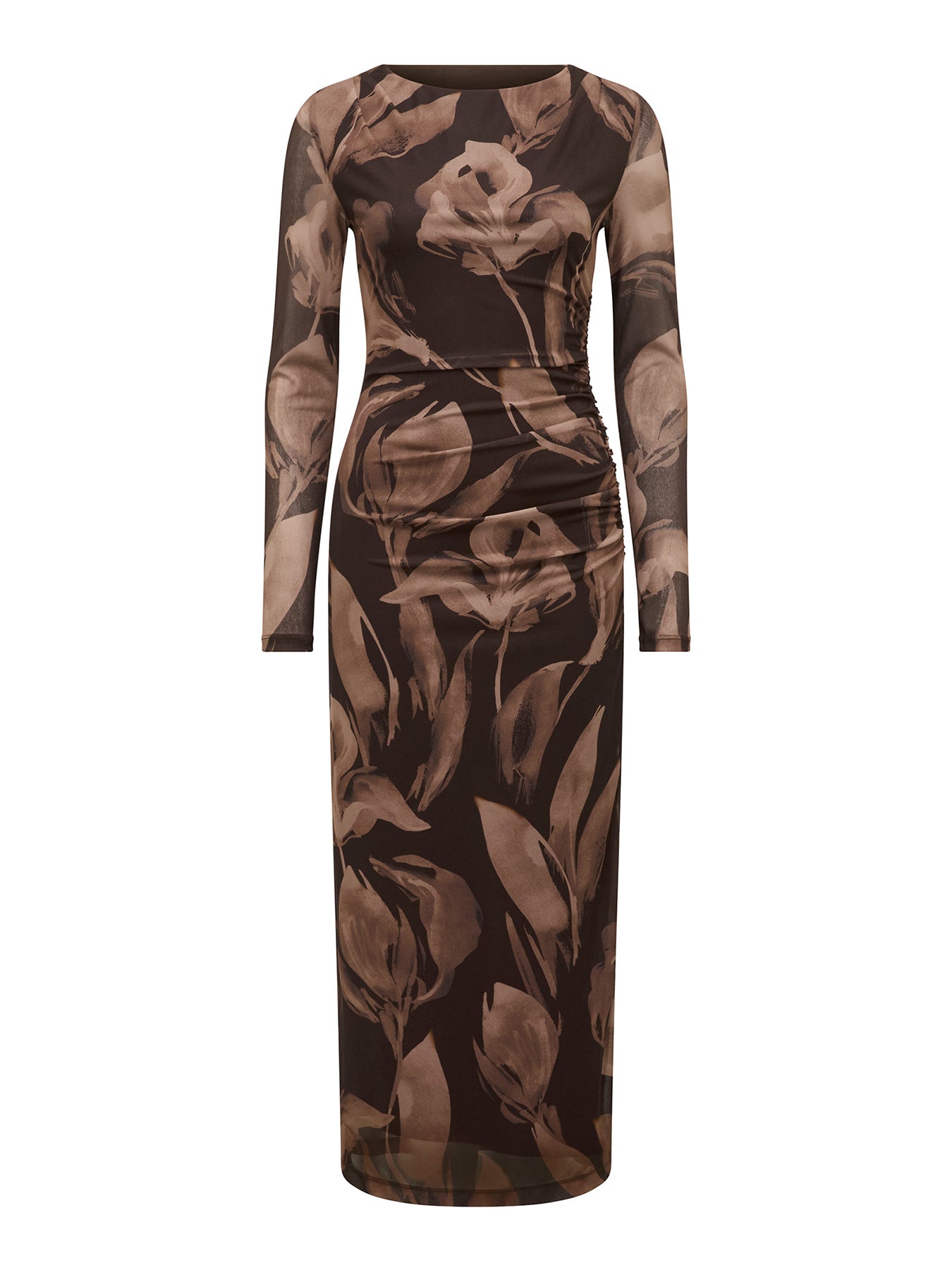 Alannah Mesh Long Sleeve Midi Dress