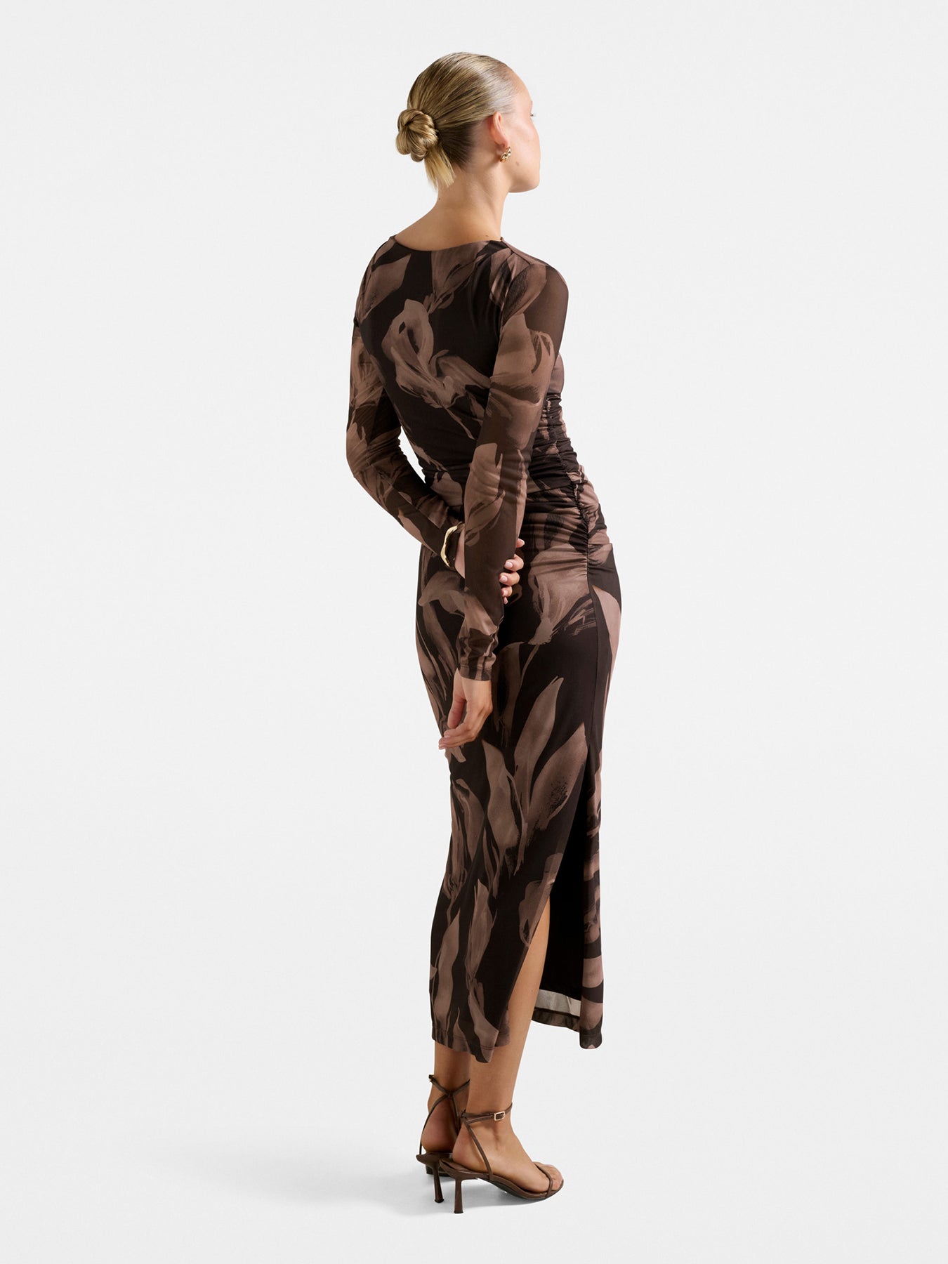 Alannah Mesh Long Sleeve Midi Dress