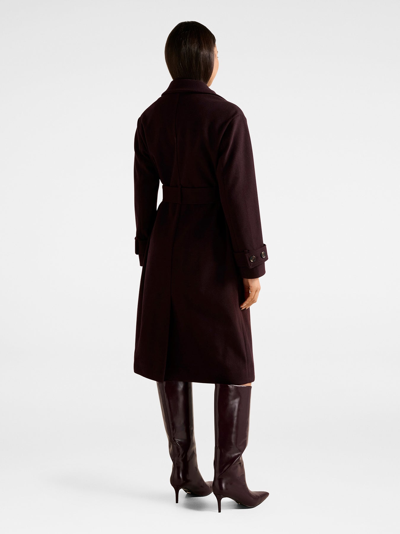 Heidi Double Breasted Wrap Coat Purple