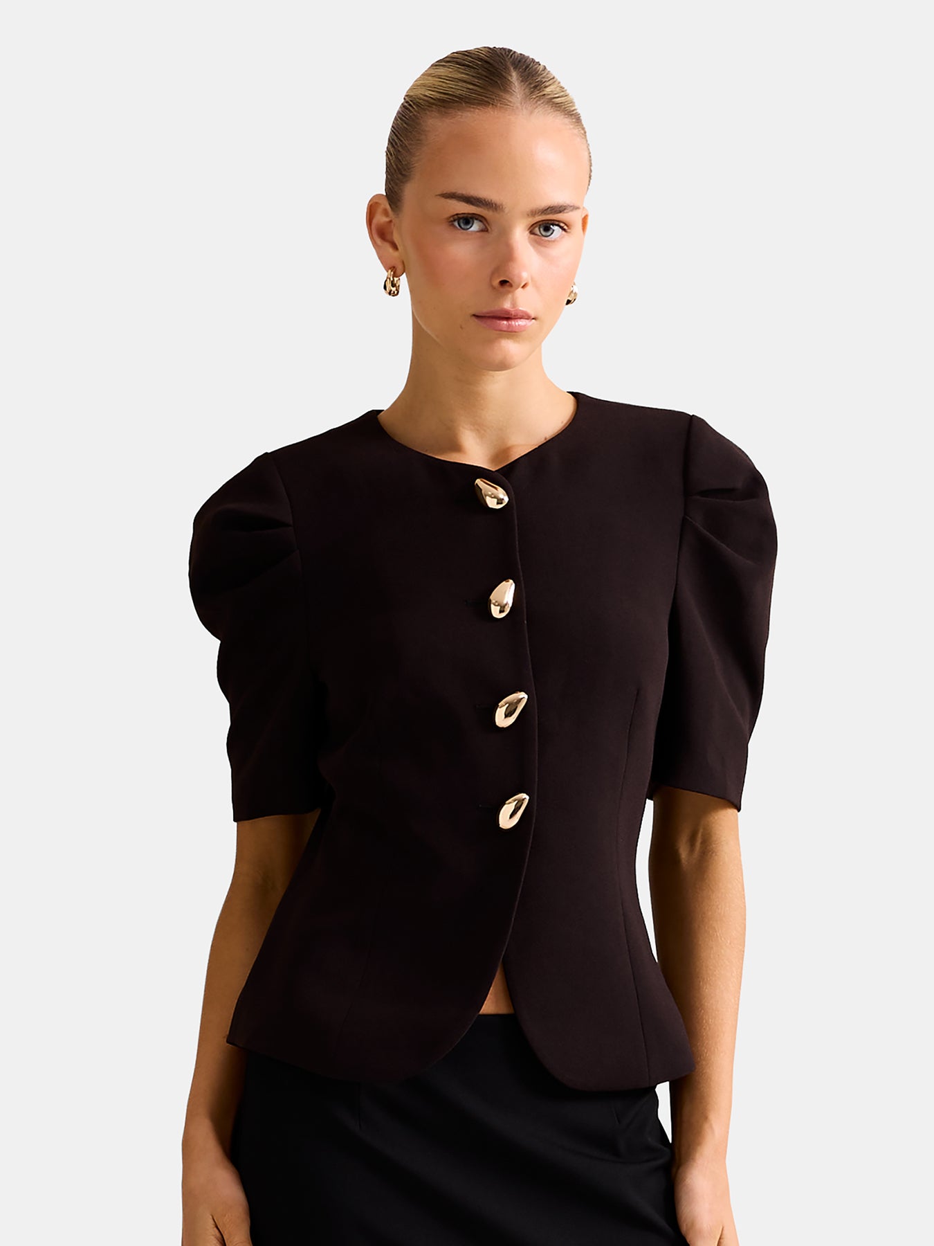 Tamara Short Sleeve Top Black