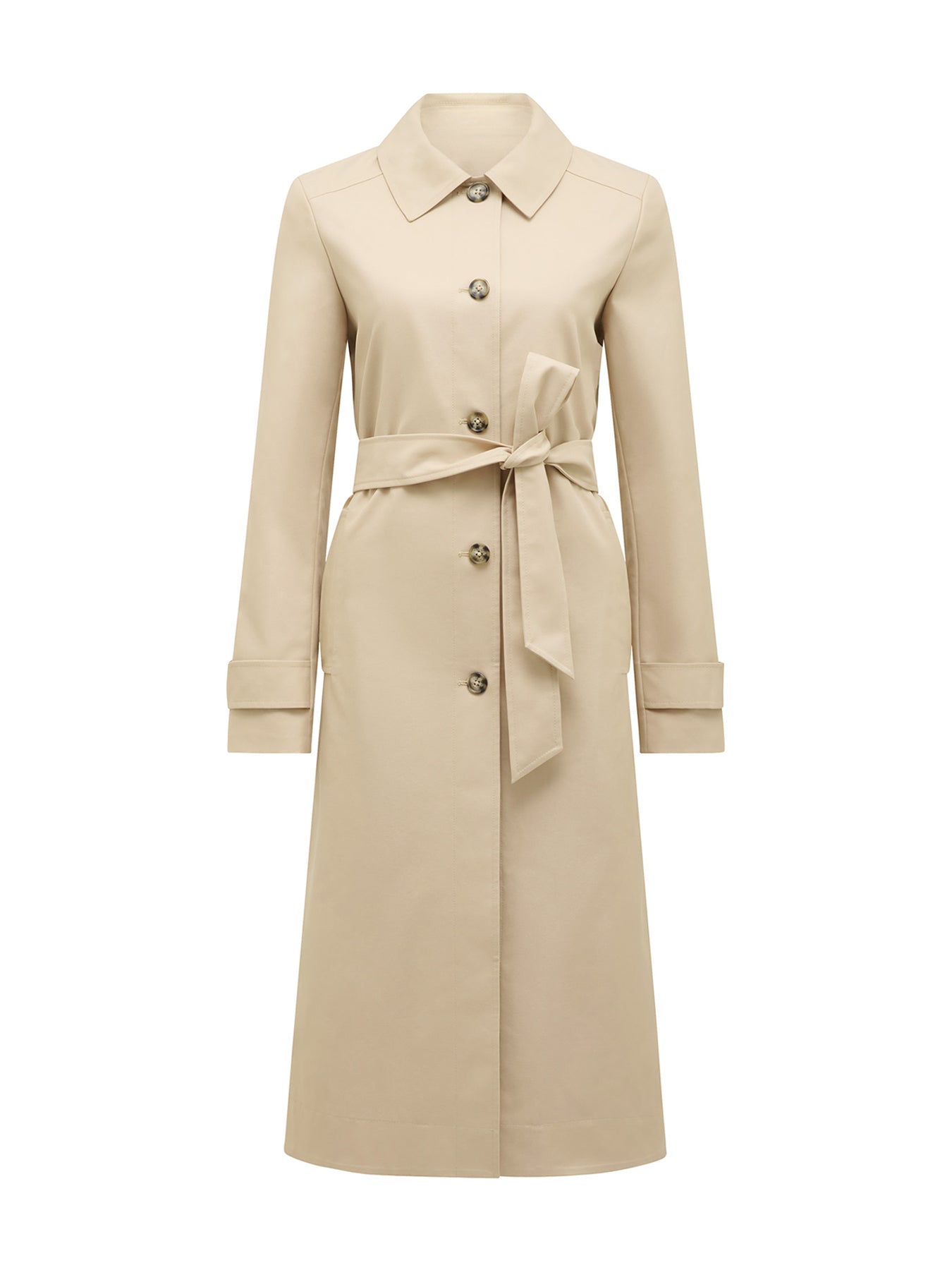 Helen Single Breasted Belted Trench Coat Brown