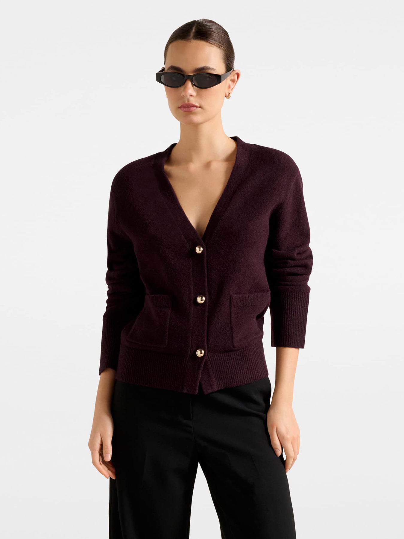 Cassidy Knitted Cardigan Purple