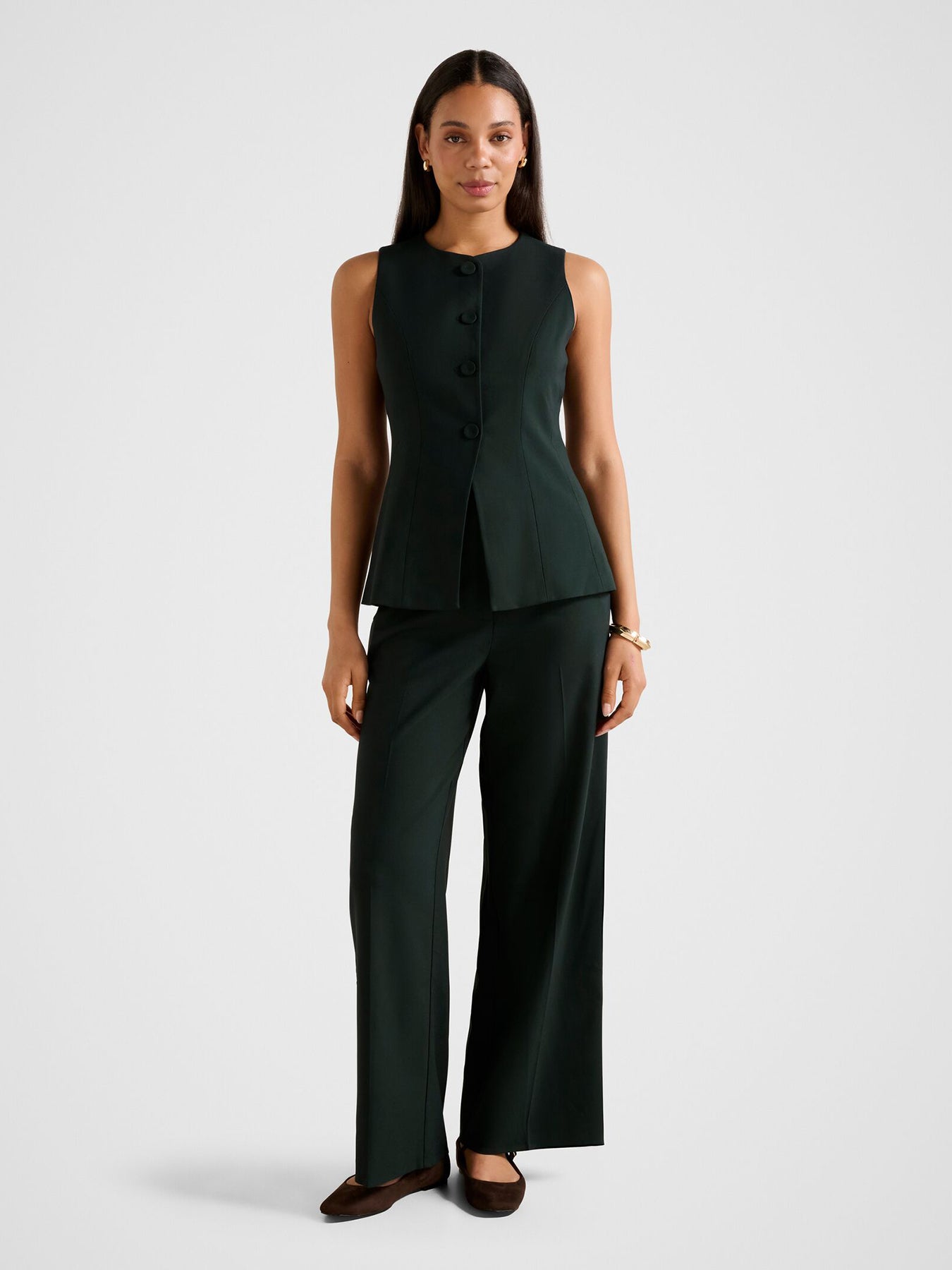 Frieda High Waist Wide Leg Pants Green