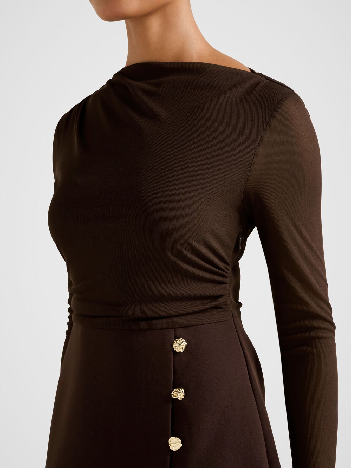 Isadora 2 in 1 Tailored Mini Dress Brown