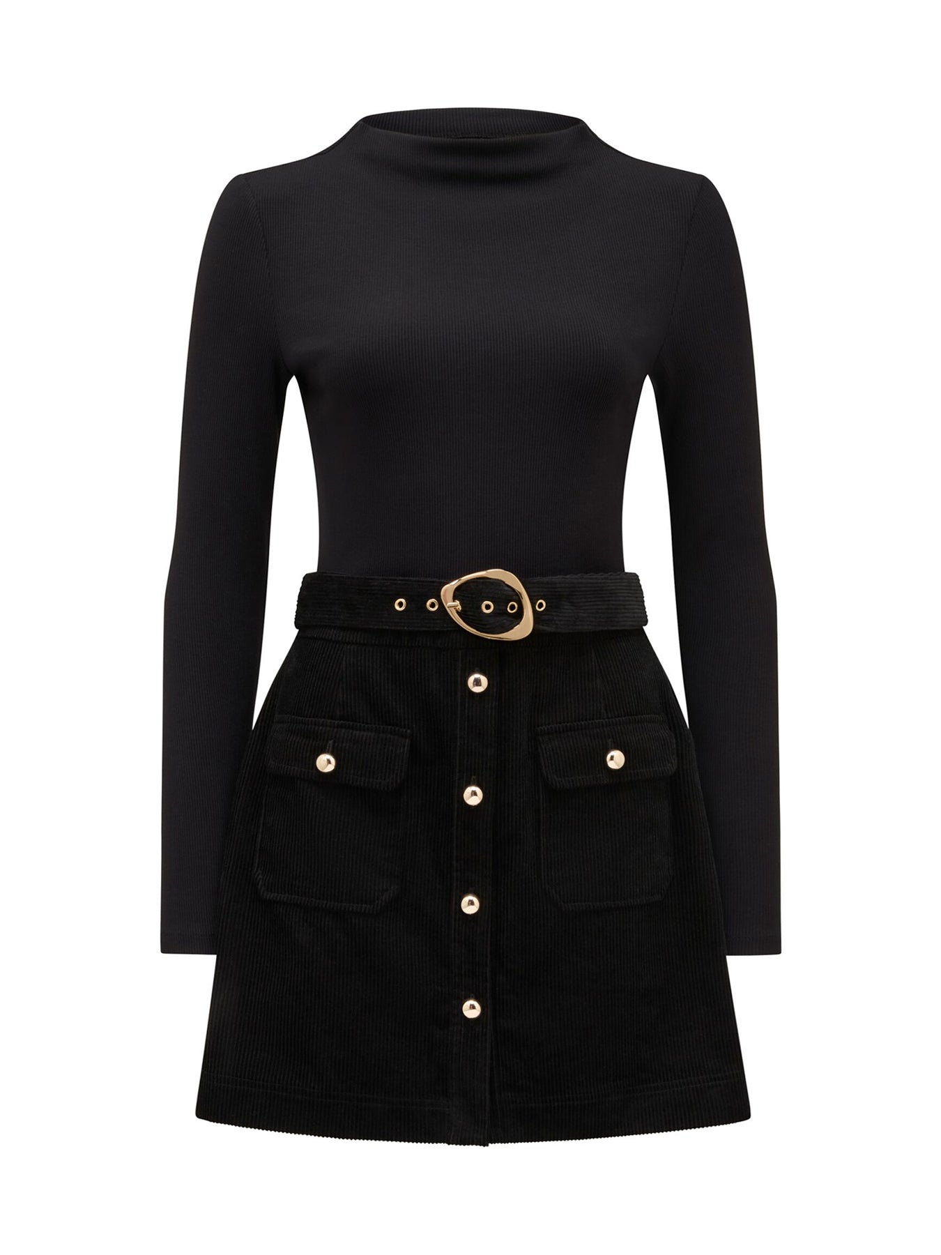 Zahra 2 in 1 Mini Dress Black