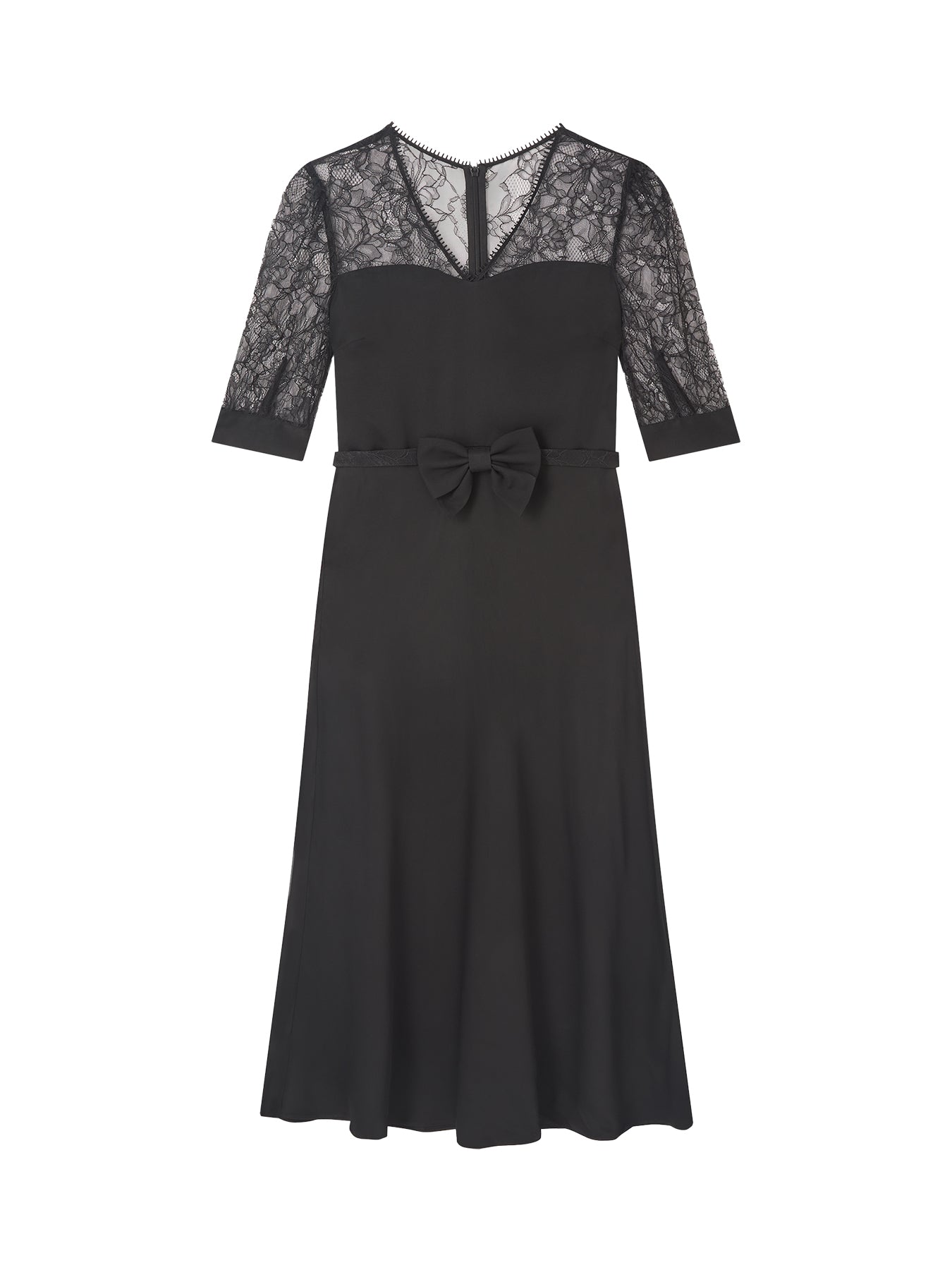 Madalena Lace Belted Dress Black