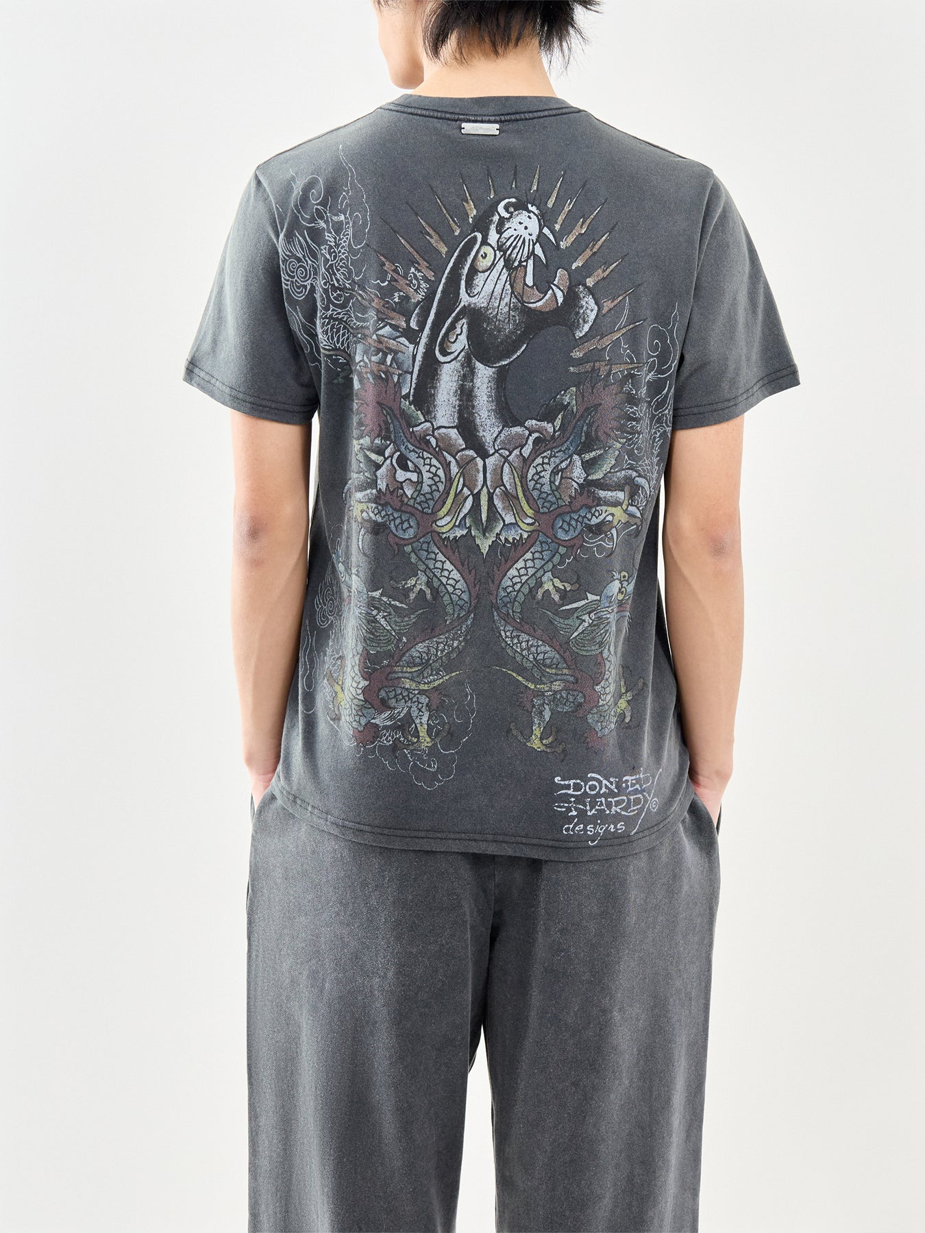 Dragon Panther Graphic T-Shirt Black