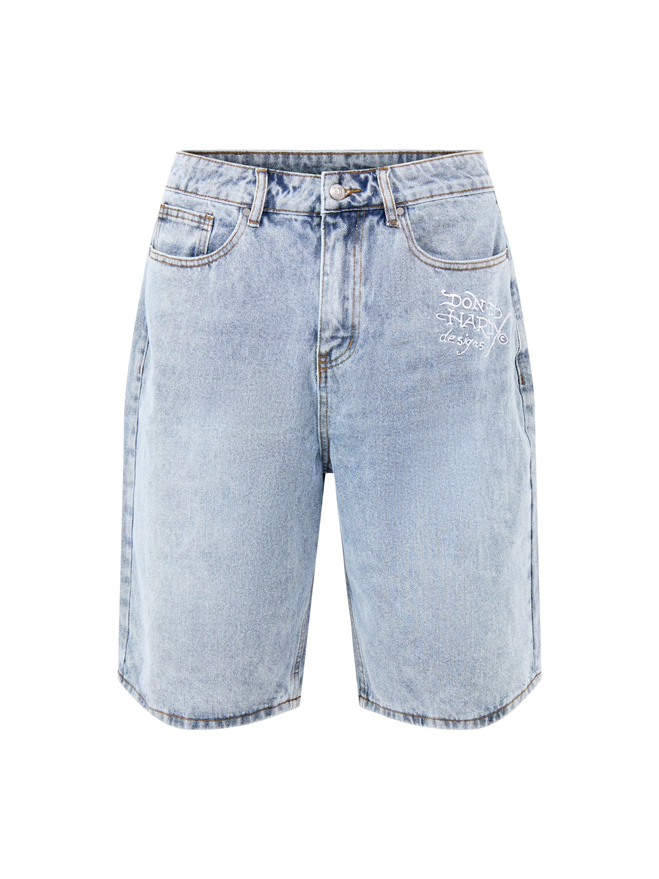 Skull Denim Jorts Blue