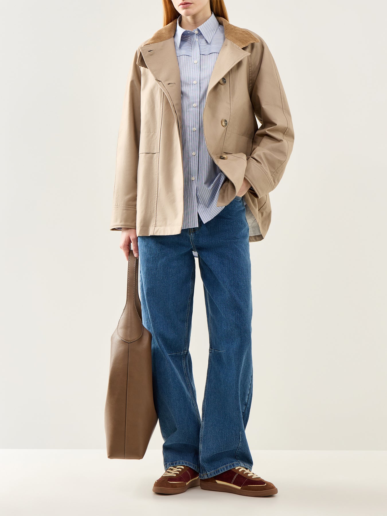 Allison Oversized Long Sleeve Stripe Shirt Blue Stripe