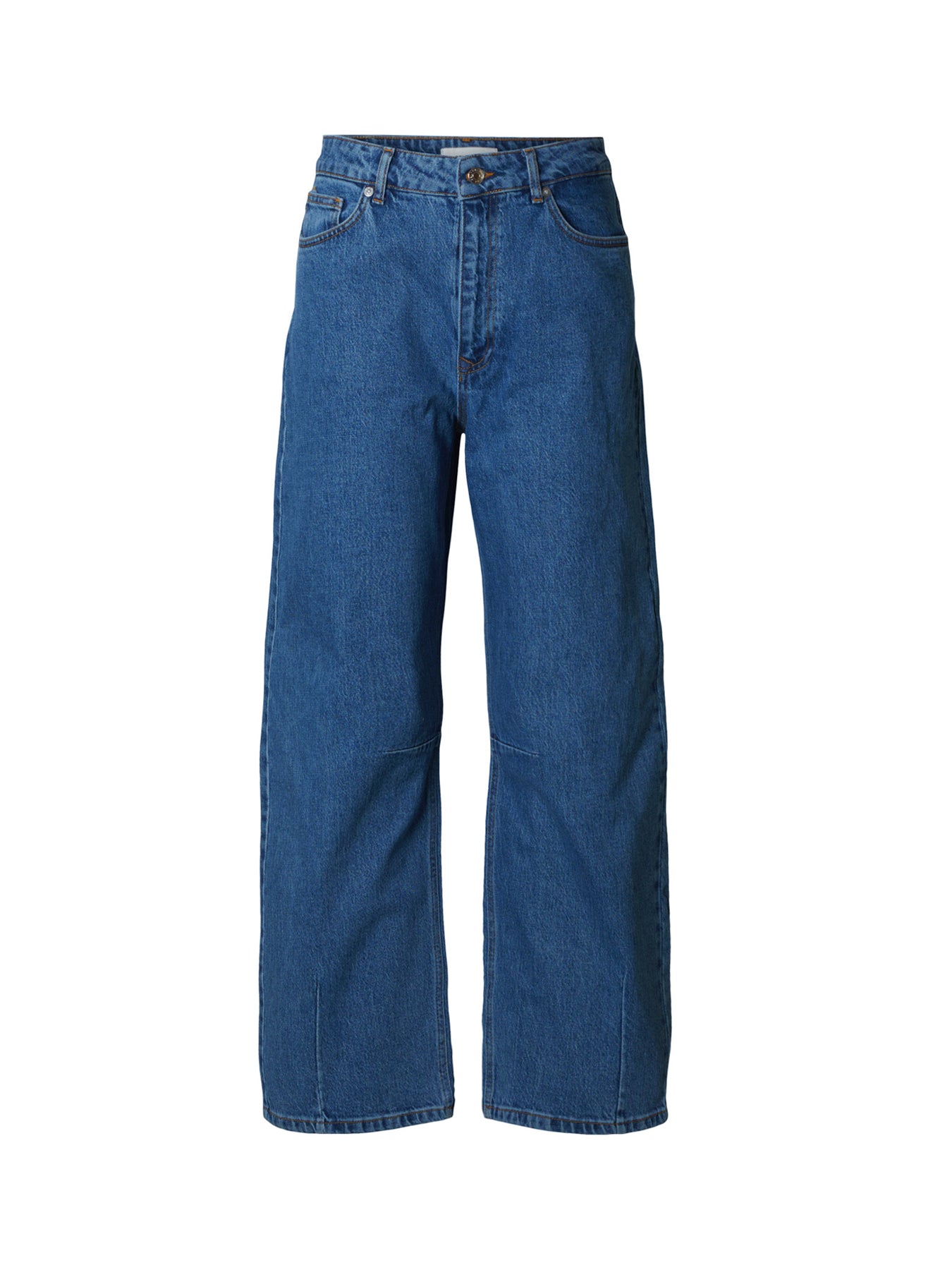 Loose Barrel Ane-Kori Mid-Waist Jeans Blue Denim