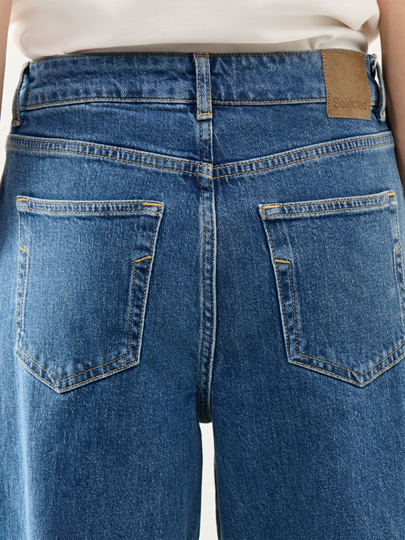 Loose Barrel Ane-Kori Mid-Waist Jeans Blue Denim