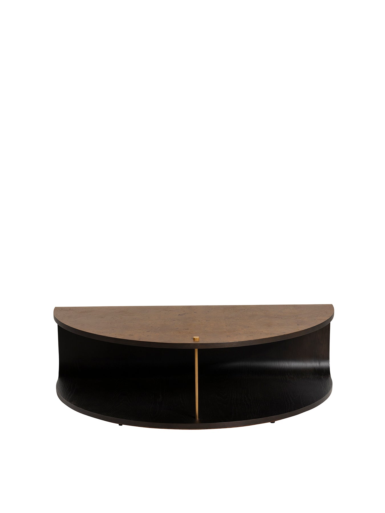 Oresund Ash Veneer Semicircular Coffee Table Brown