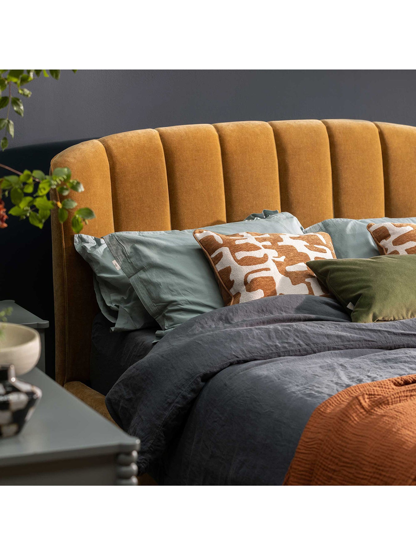 Reyes Double Bed Frame Yellow