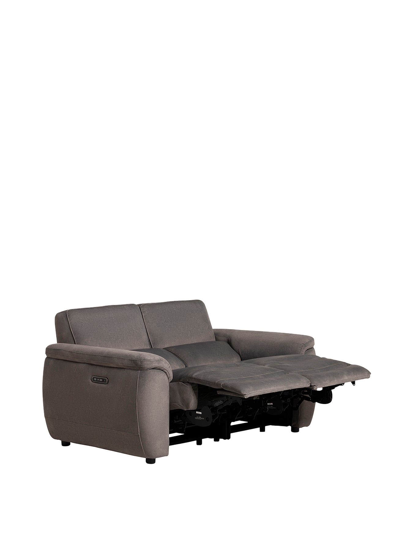 Glendale Fabric Electric Recliner 2 Seater Sofa Brown