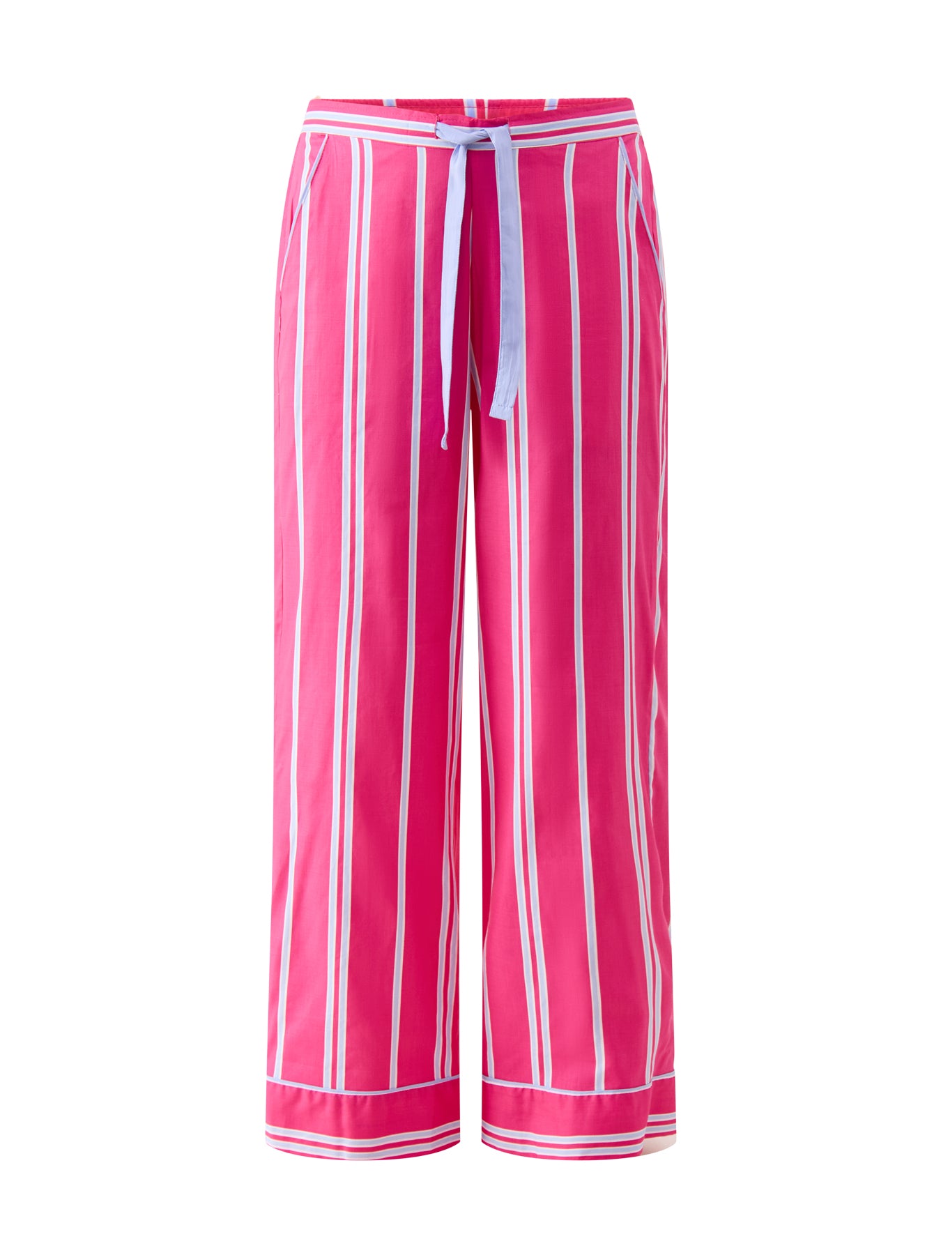 Pink Printed Stripe Wide Leg Pyjama Bottoms