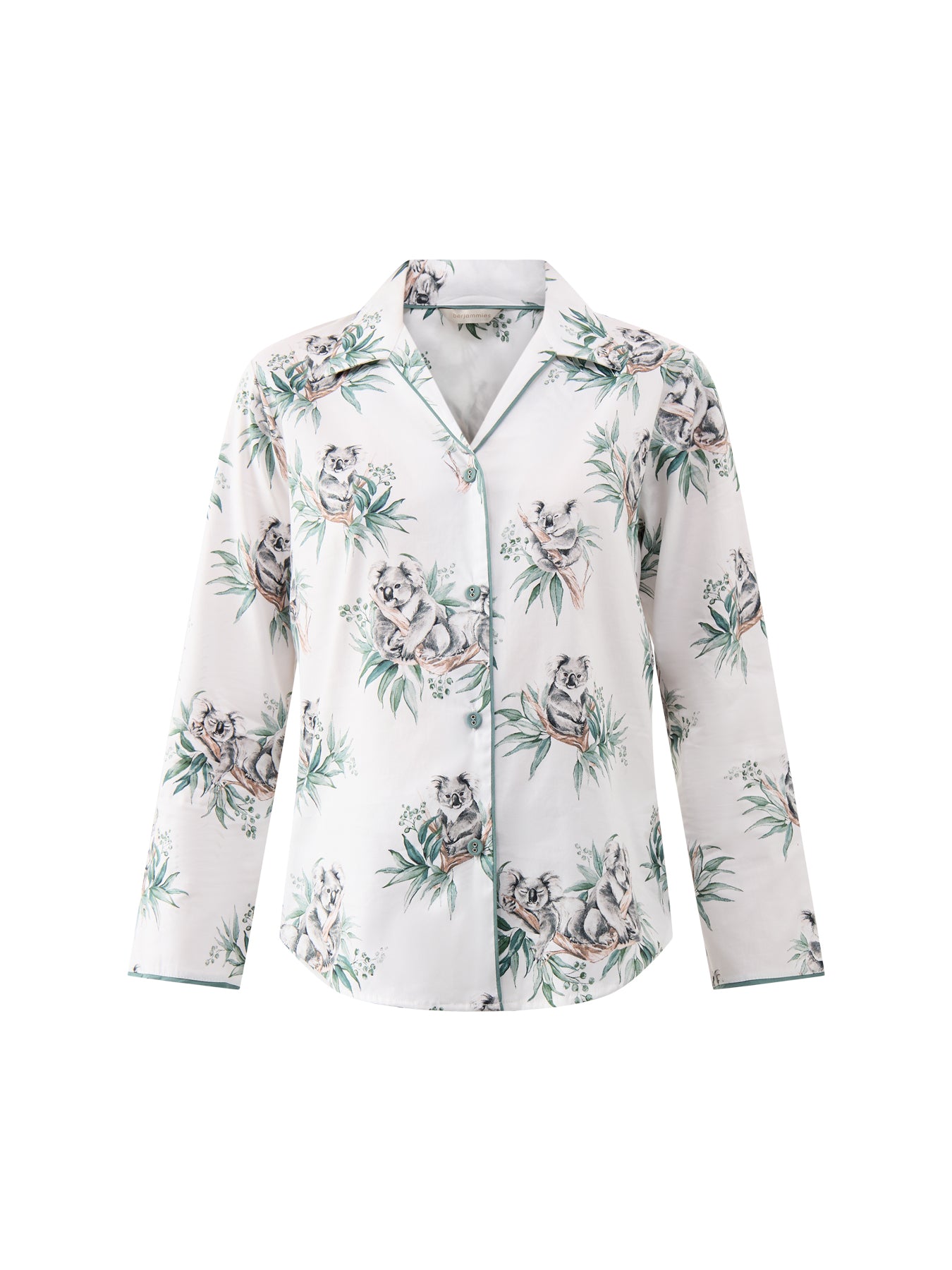 Sea Foam Green Koala Print Pyjama Top