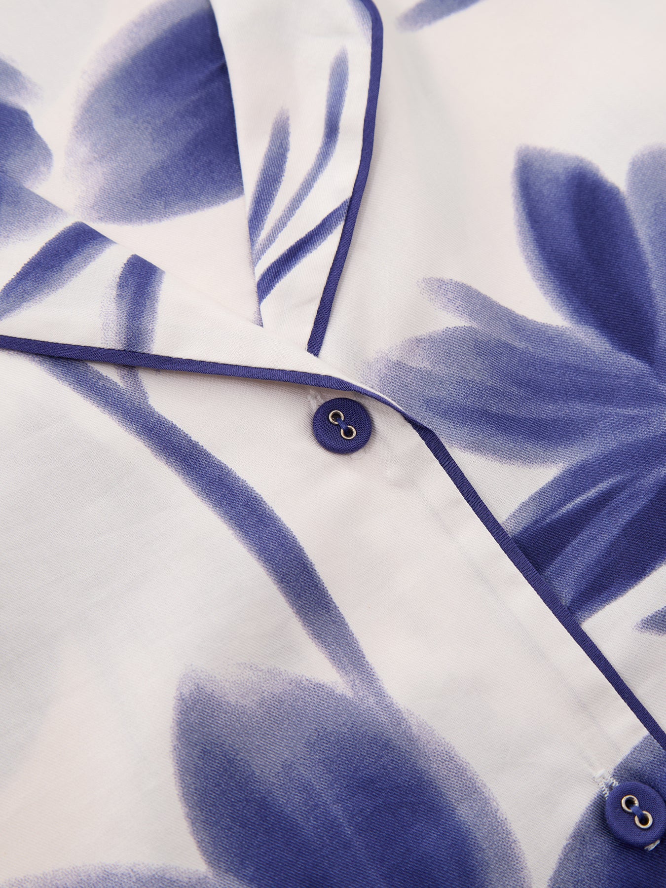 Navy Floral Print Pyjama Top