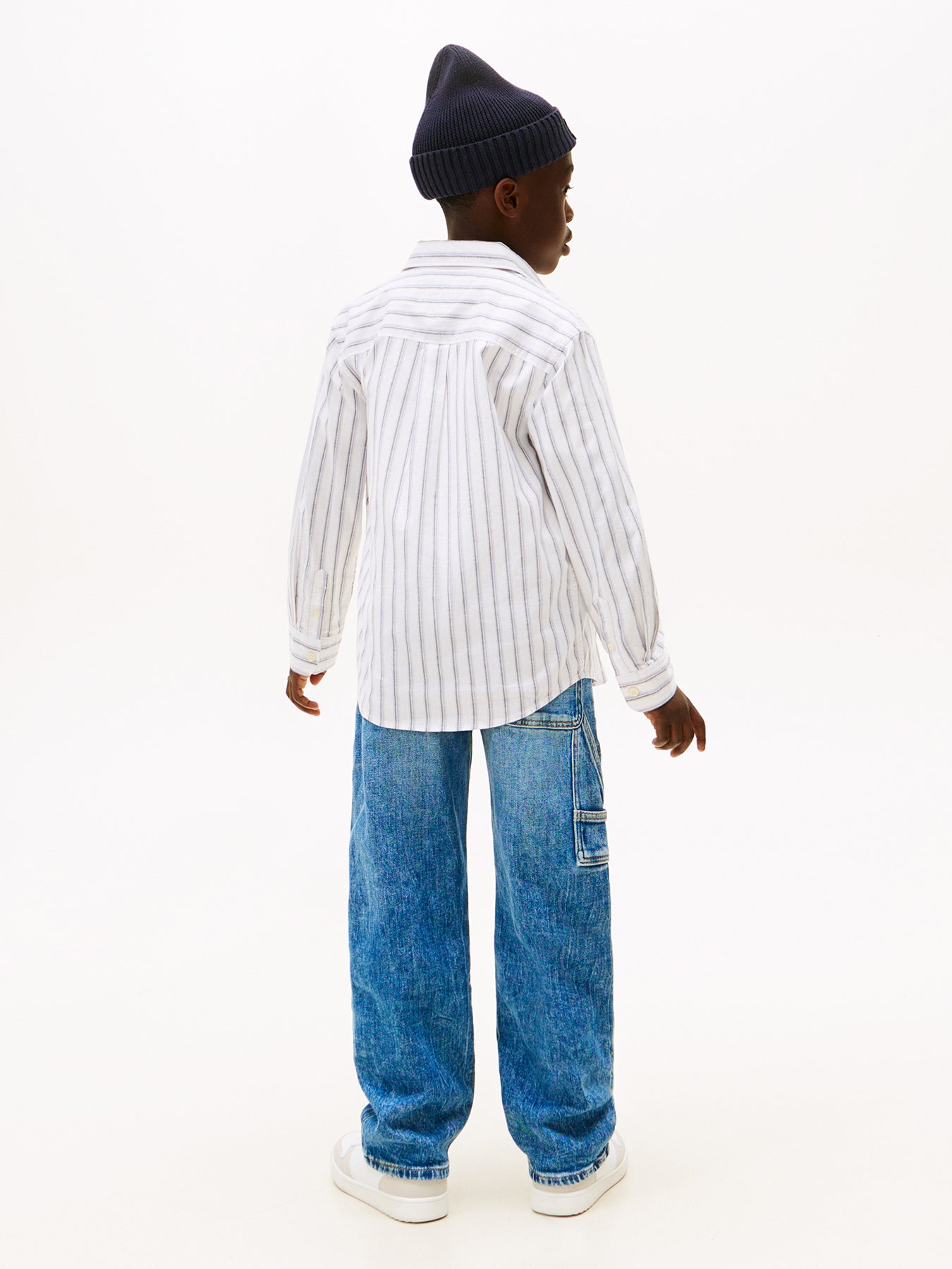 Kids’ Festive Regular Fit Stripe Oxford Shirt White