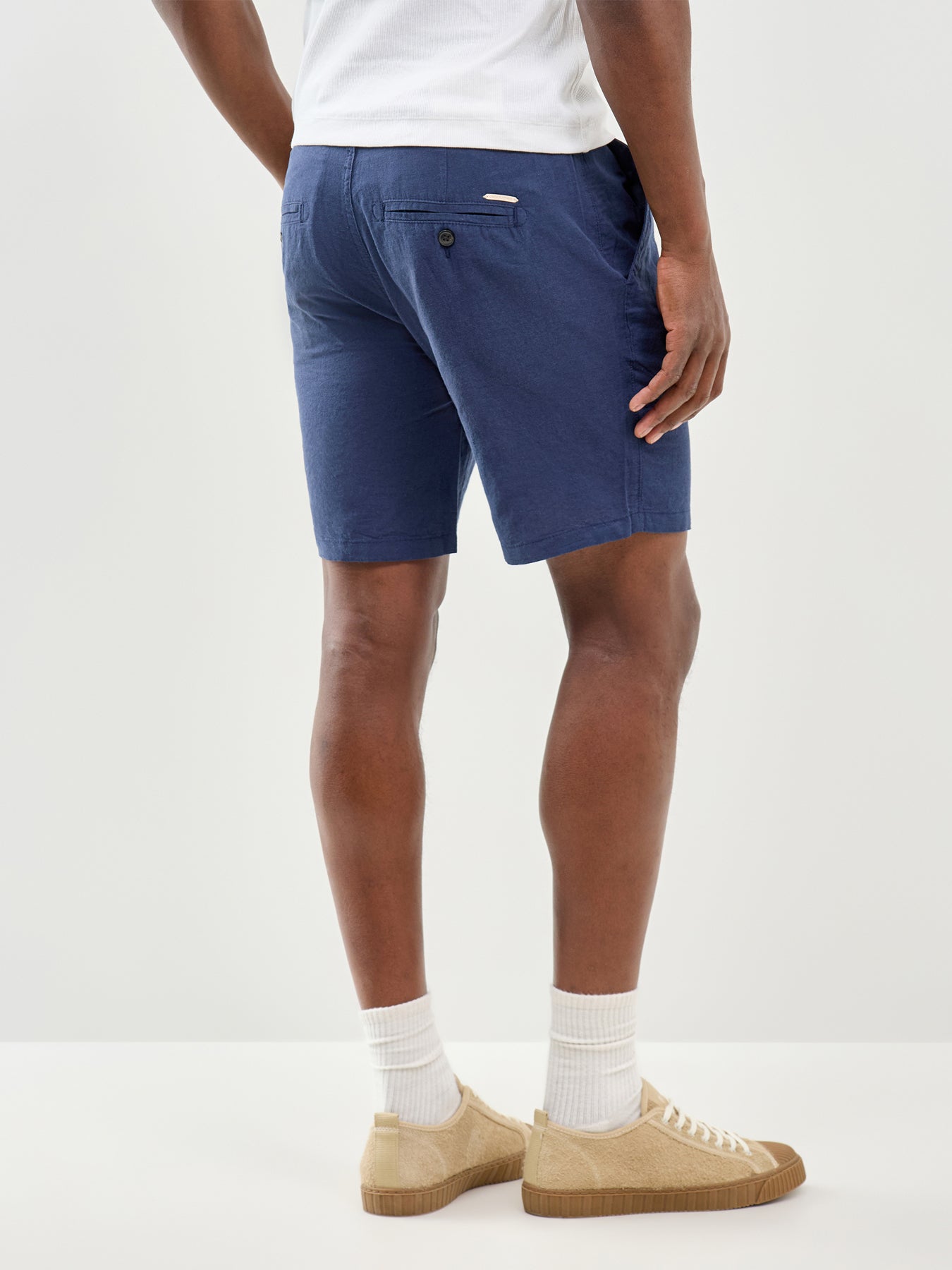 Stace Linen Blend Chino Shorts Navy