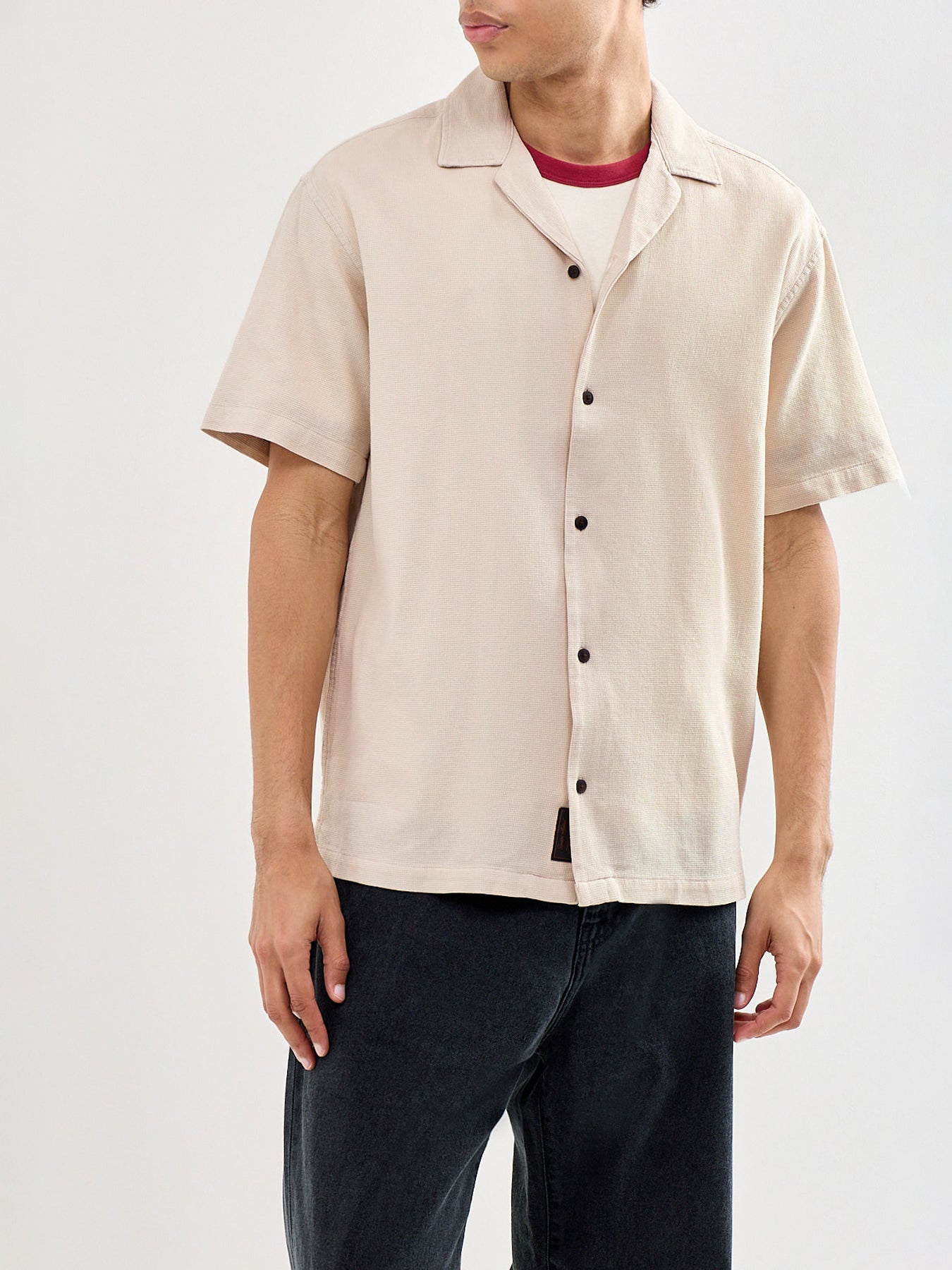 Global Waffle Resort Shirt Beige
