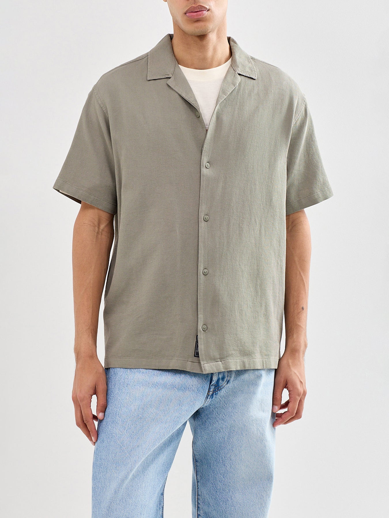Global Waffle Resort Shirt Olive