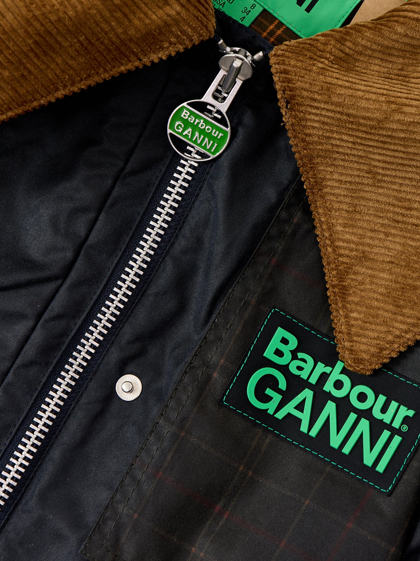 Barbour x Ganni Hooded Duffle Wax Jacket