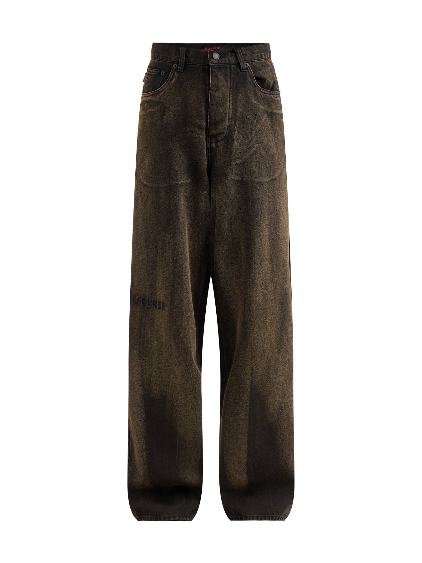 Oil Baggy Jeans Brown