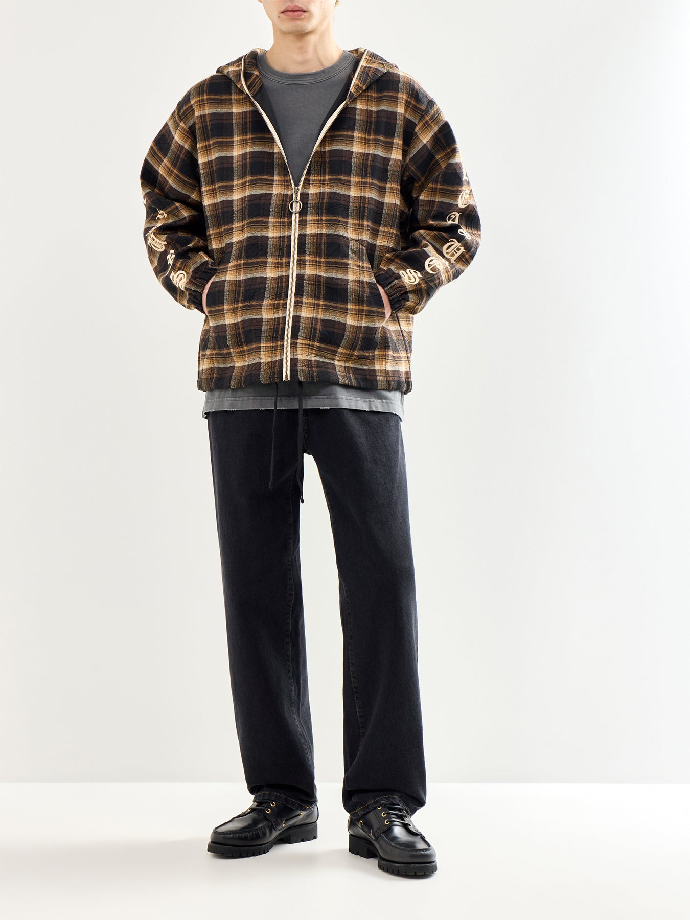 Groove Zip Poncho Hoodie Brown