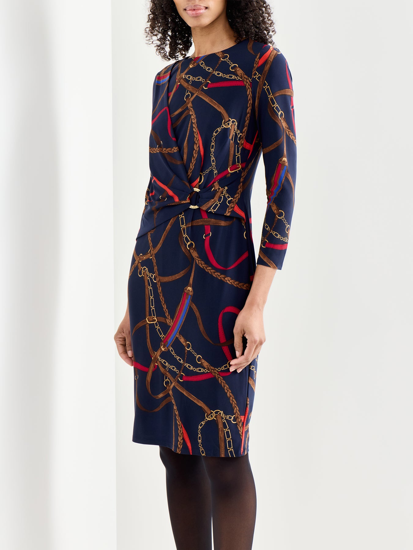 Fabiana Long Sleeve Day Dress Navy