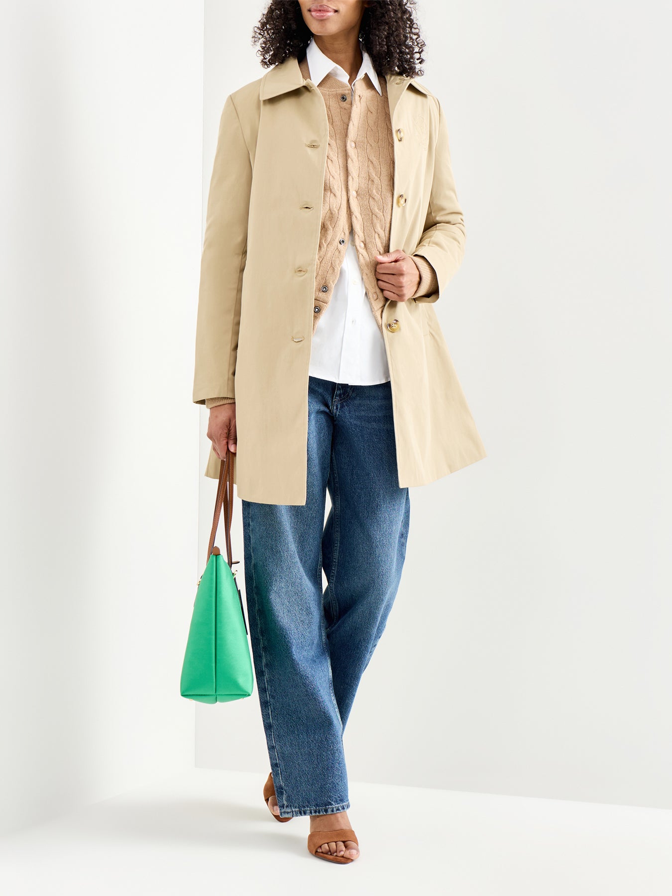 Balmacaan Lined Trench Beige