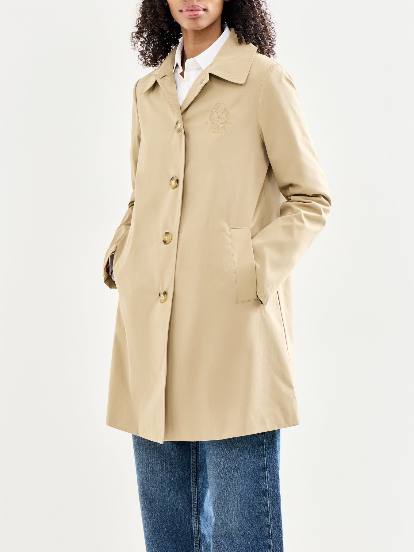 Balmacaan Lined Trench Beige