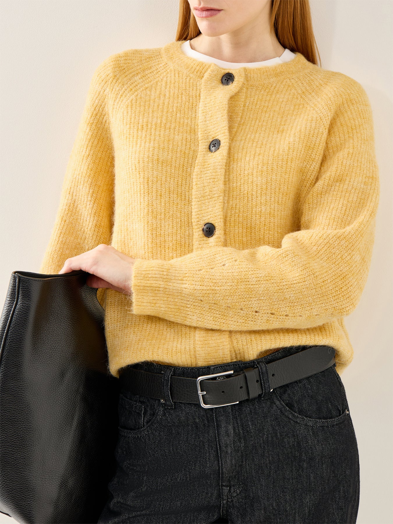 Lulu Long Sleeve Knit Short Cardigan Yellow