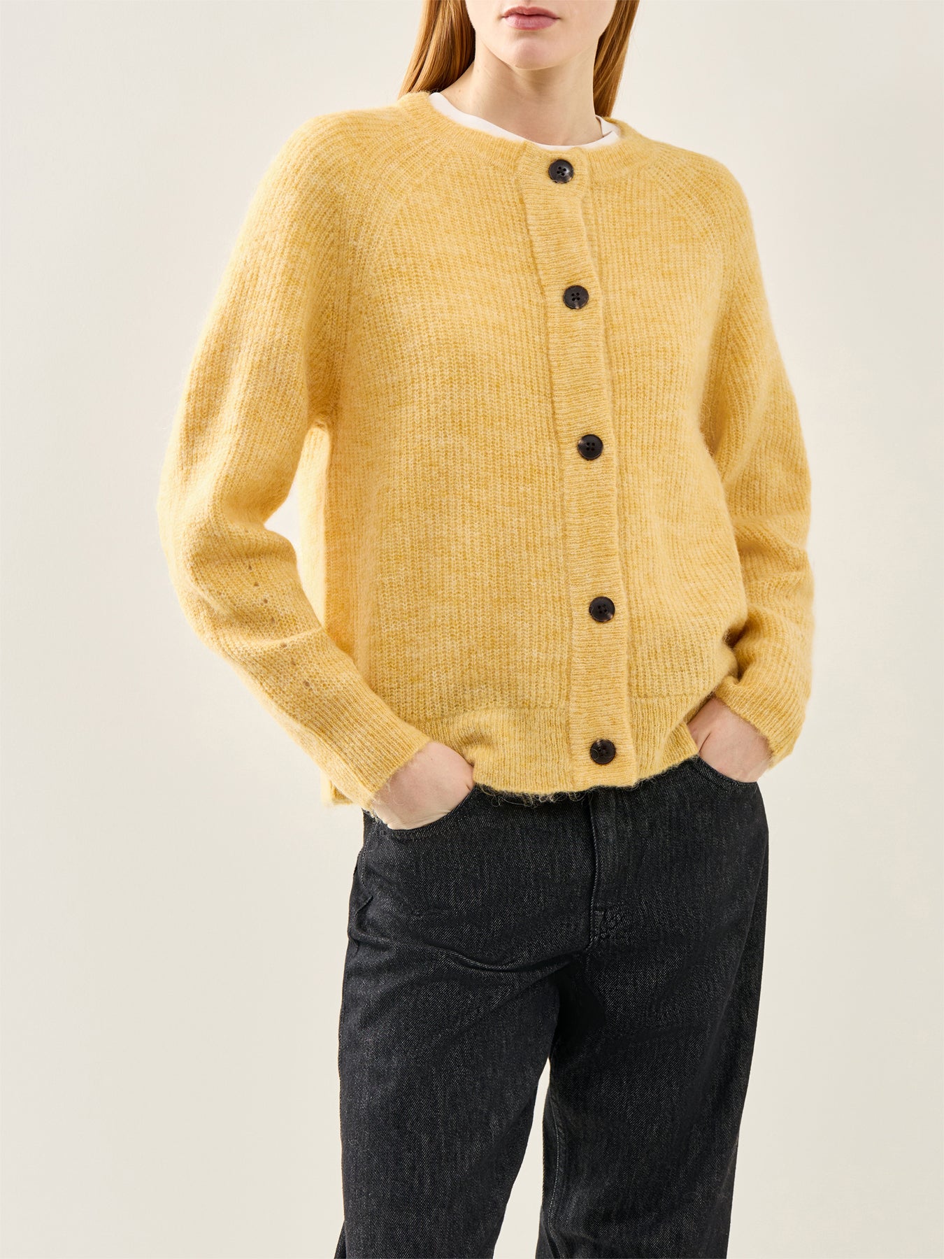 Lulu Long Sleeve Knit Short Cardigan Yellow