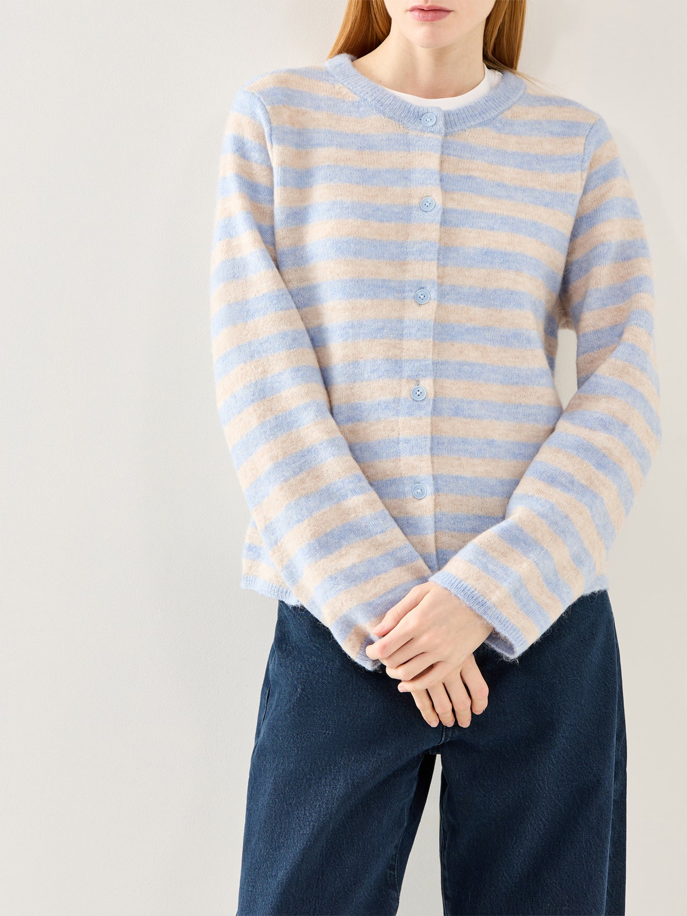 Lulu Long Sleeve Knit Cardigan Blue