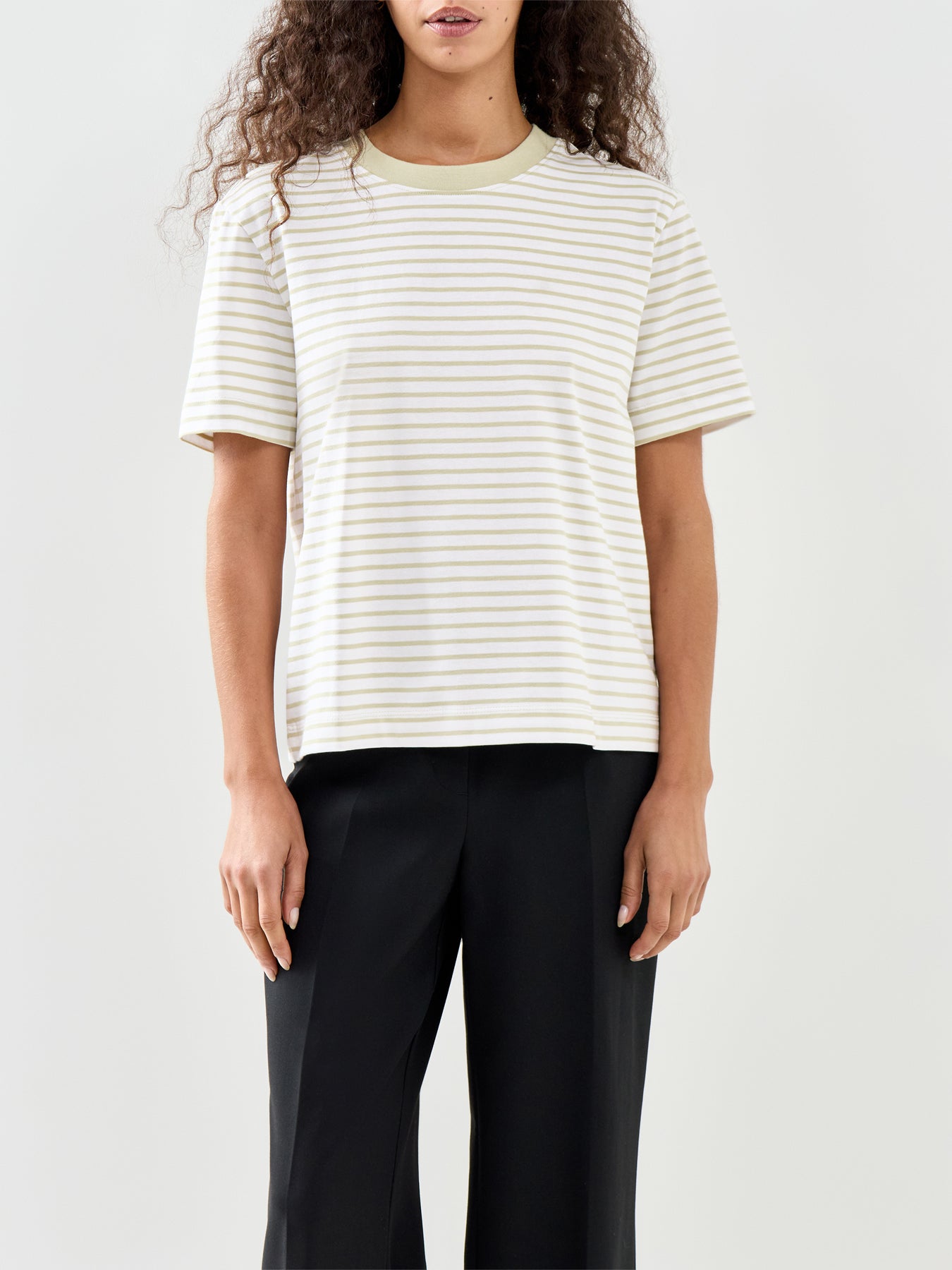 Striped Boxy T-Shirt Neutral