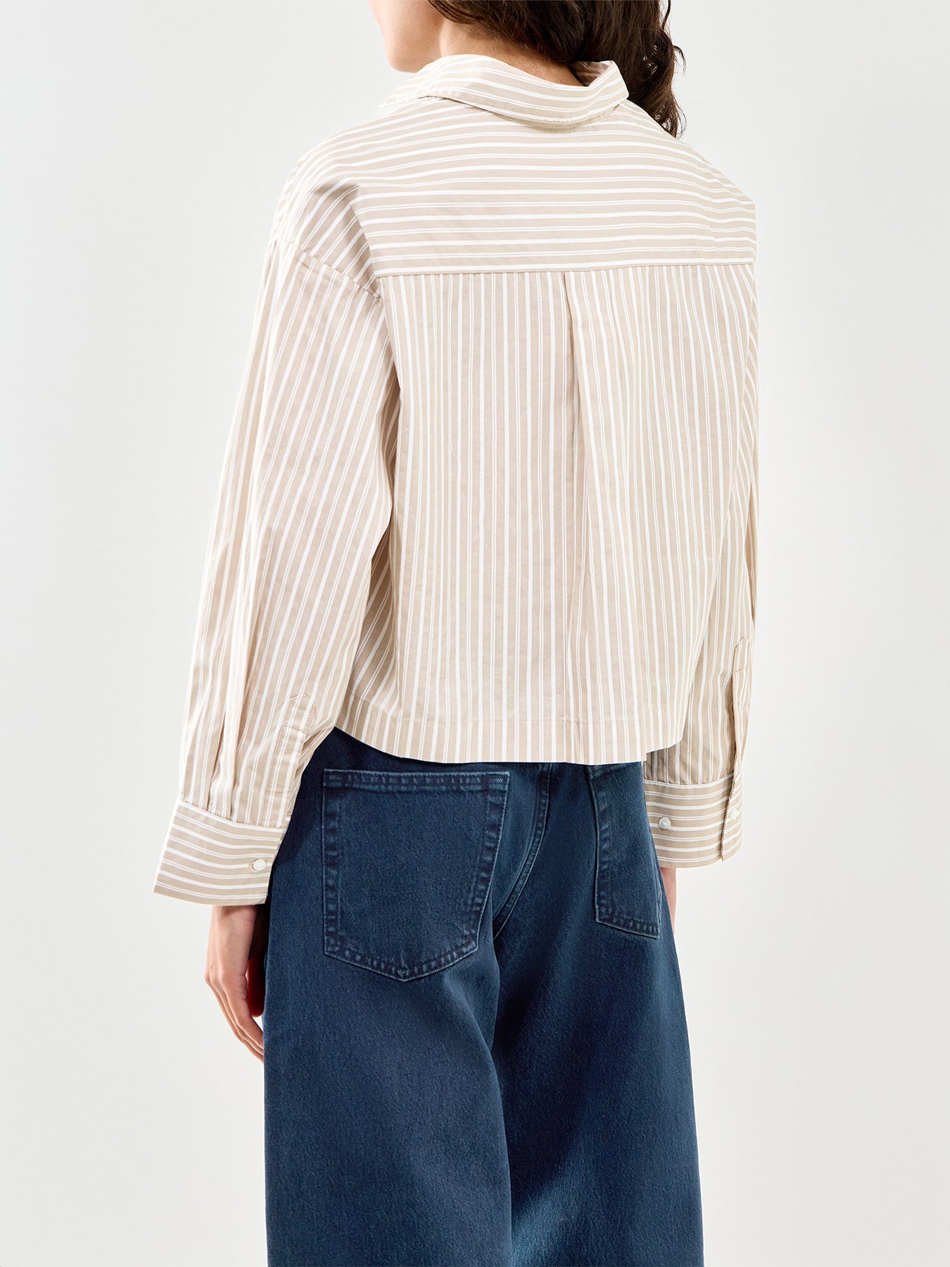 Astha Cropped Boxy Shirt Cream