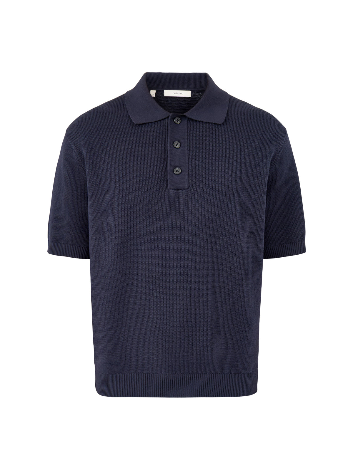 Relaxed Knit Polo Shirt Navy