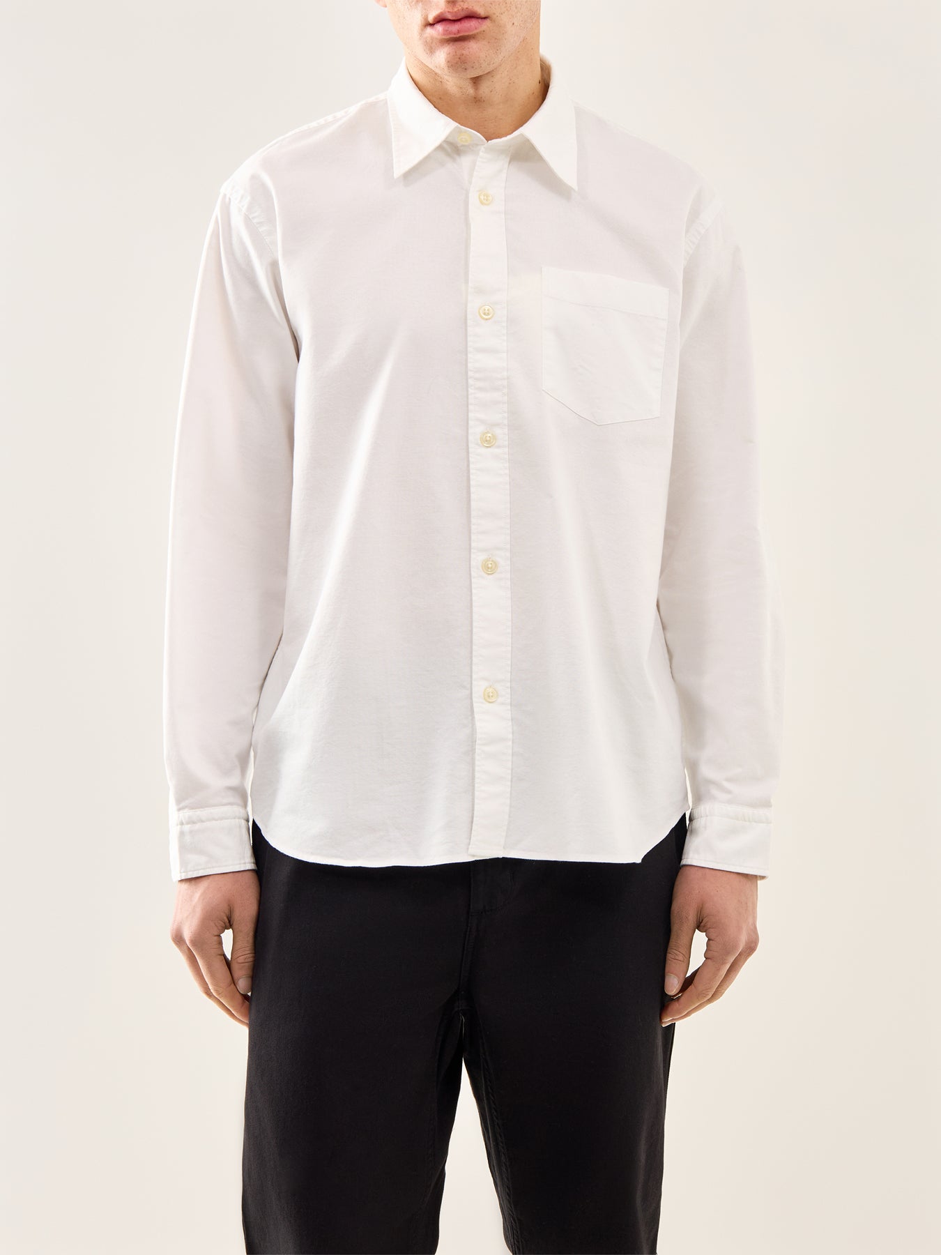 Sander Relaxed Oxford Shirt White