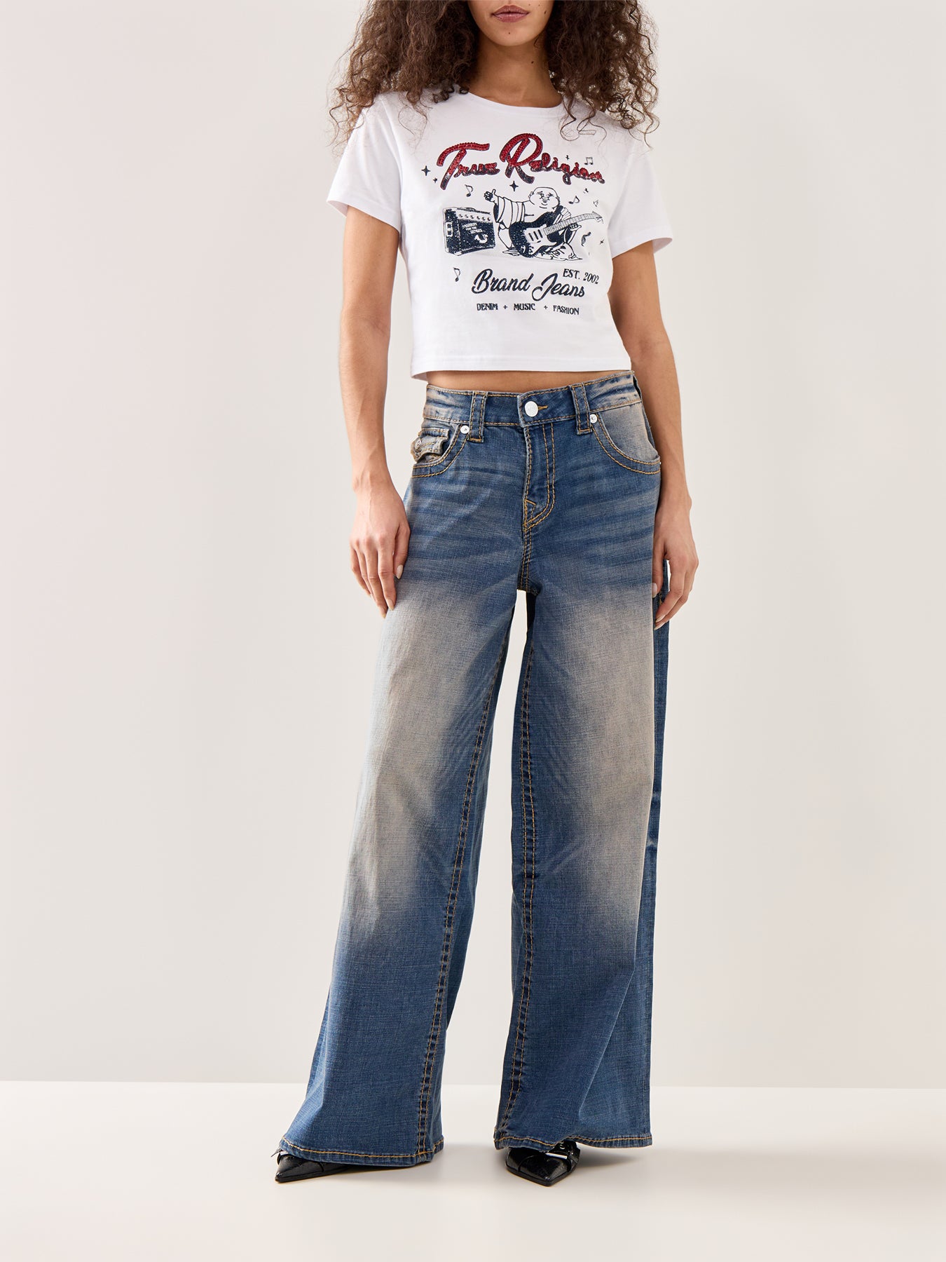 Jessie Super Baggy Flap Jeans Blue