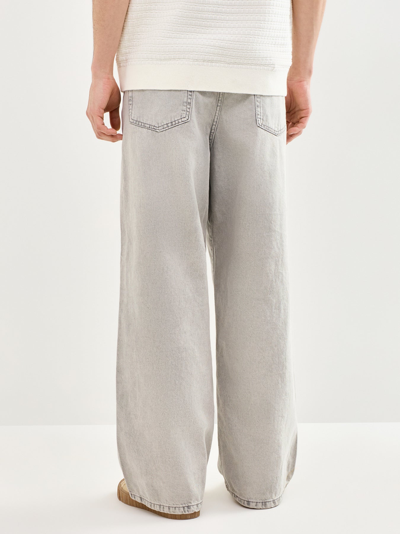 Remi Wide Leg Denim Trousers Grey